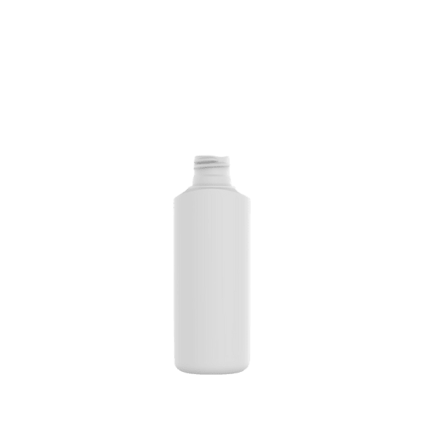 The image shows a Hudson Associates 1.5oz HDPE bottle. The bottle is white, oval-shaped, and has a smooth surface. It is topped with a 20-410 neck finish, which is typical for accommodating various types of caps or dispensing closures. The bottle has a clean and simple design, ideal for packaging a variety of liquid or semi-liquid products.