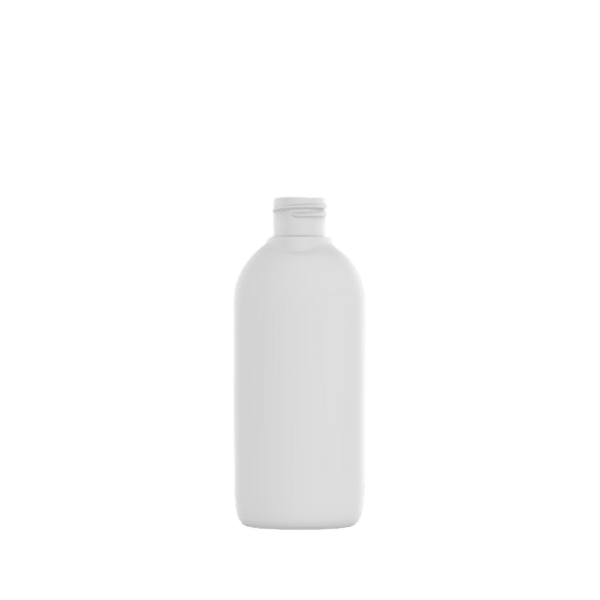 The image showcases a Hudson Associates 5.1oz HDPE Bottle. The bottle has a sleek, flat-oval shape with a smooth surface. It is made from high-density polyethylene (HDPE) and is semi-transparent, allowing a view of the liquid level inside. The bottle features a screw-top cap opening at the top, which is also semi-transparent. The overall design is clean and minimalist, suitable for a variety of liquid products.