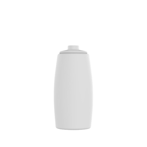 The image displays a Hudson Associates 10.0oz HDPE Bottle. The bottle has an oval-oblong shape, featuring a smooth, white surface. It has a rounded shoulder design and a narrow neck, which appears to be compatible with a screw cap. The bottle's simple and sleek design makes it suitable for a variety of liquid products. The background of the image is plain, highlighting the bottle clearly.