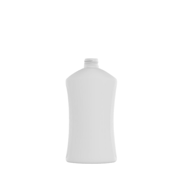 The image shows the Hudson Associates 16oz HDPE Bottle (HA 16oz Yafine Oval 28-410). The bottle is made of white plastic with an oval shape and a smooth surface. It features a 28-410 neck finish, designed for compatibility with various types of caps and closures. The bottle stands upright and has a clean, minimalist design suitable for a range of liquid products.