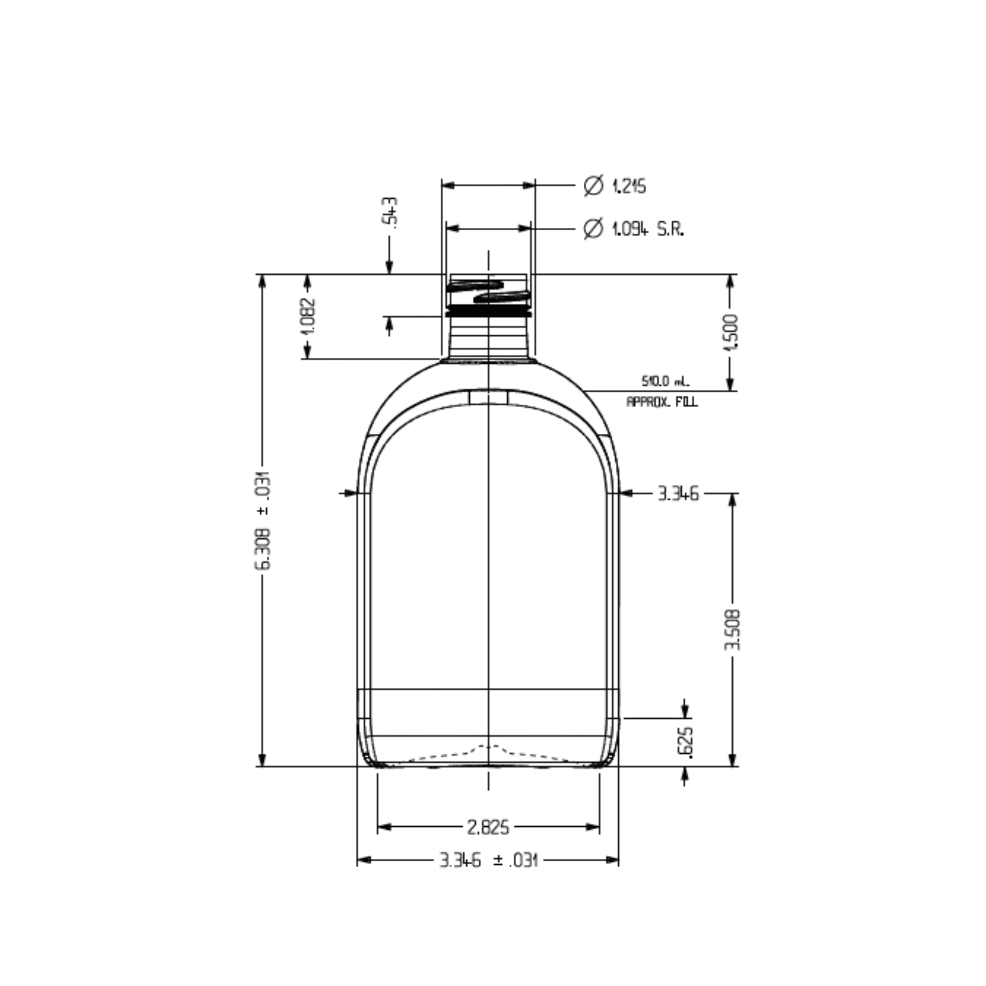 17oz 28-415 PET Oval Bottle