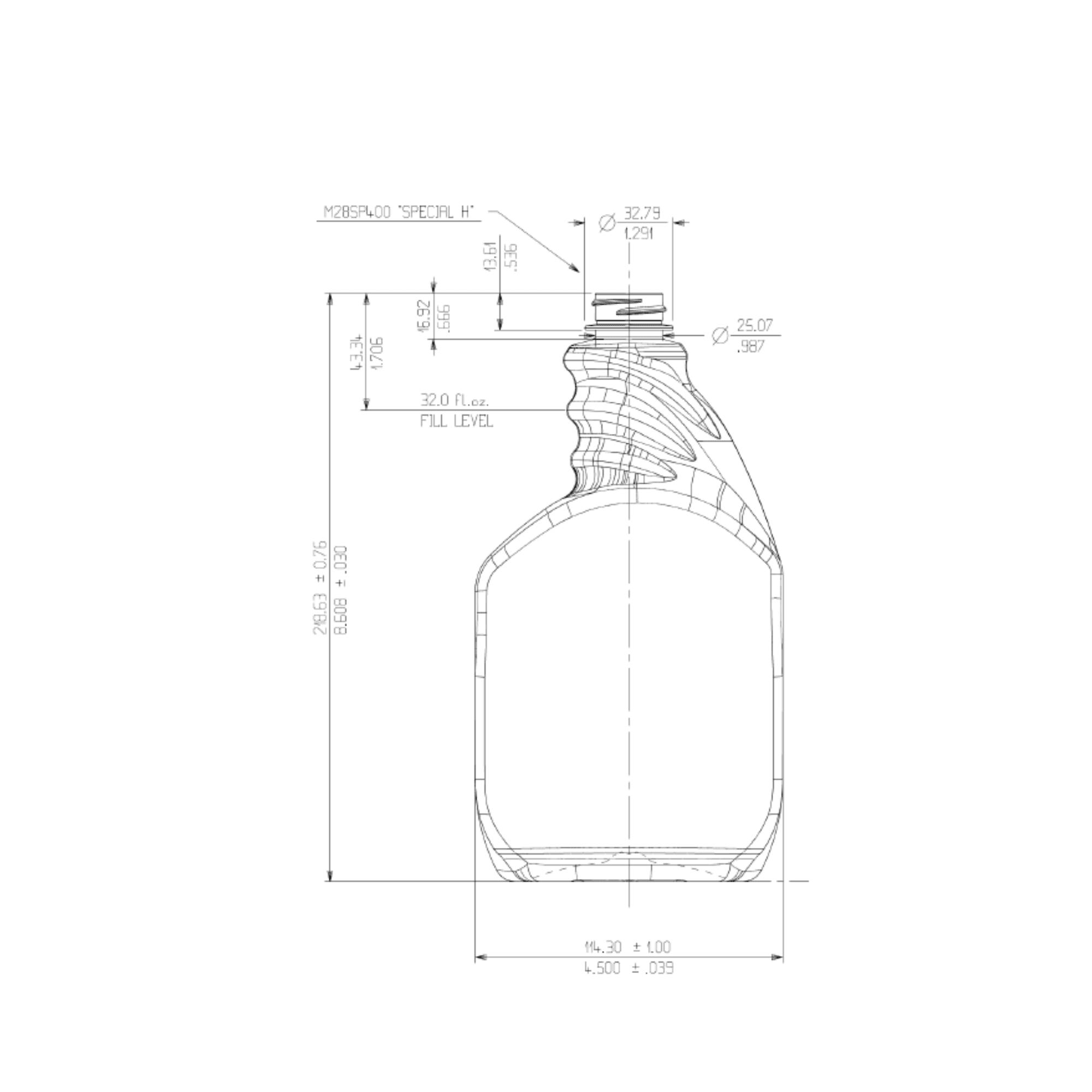 32oz 28-400 PET Bottle