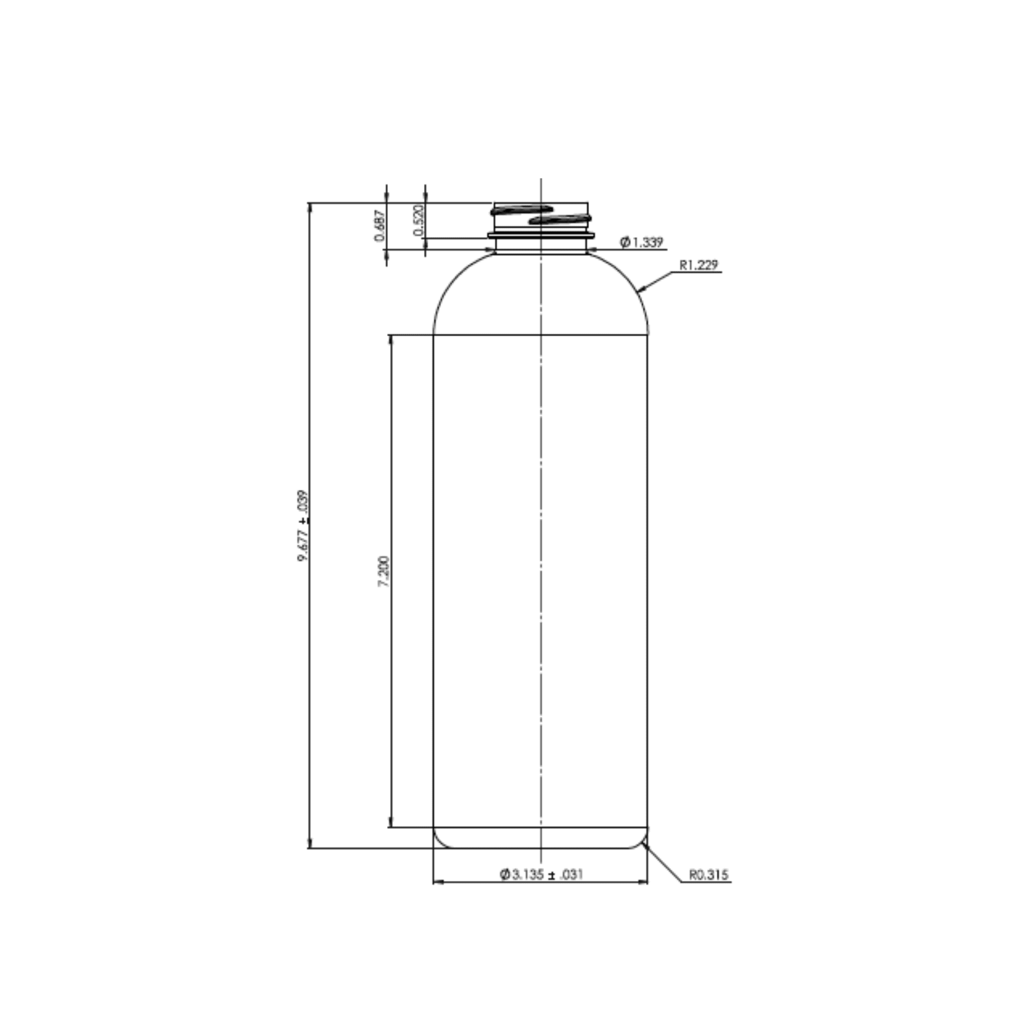 33.8oz 38-400 PET Round Bottle