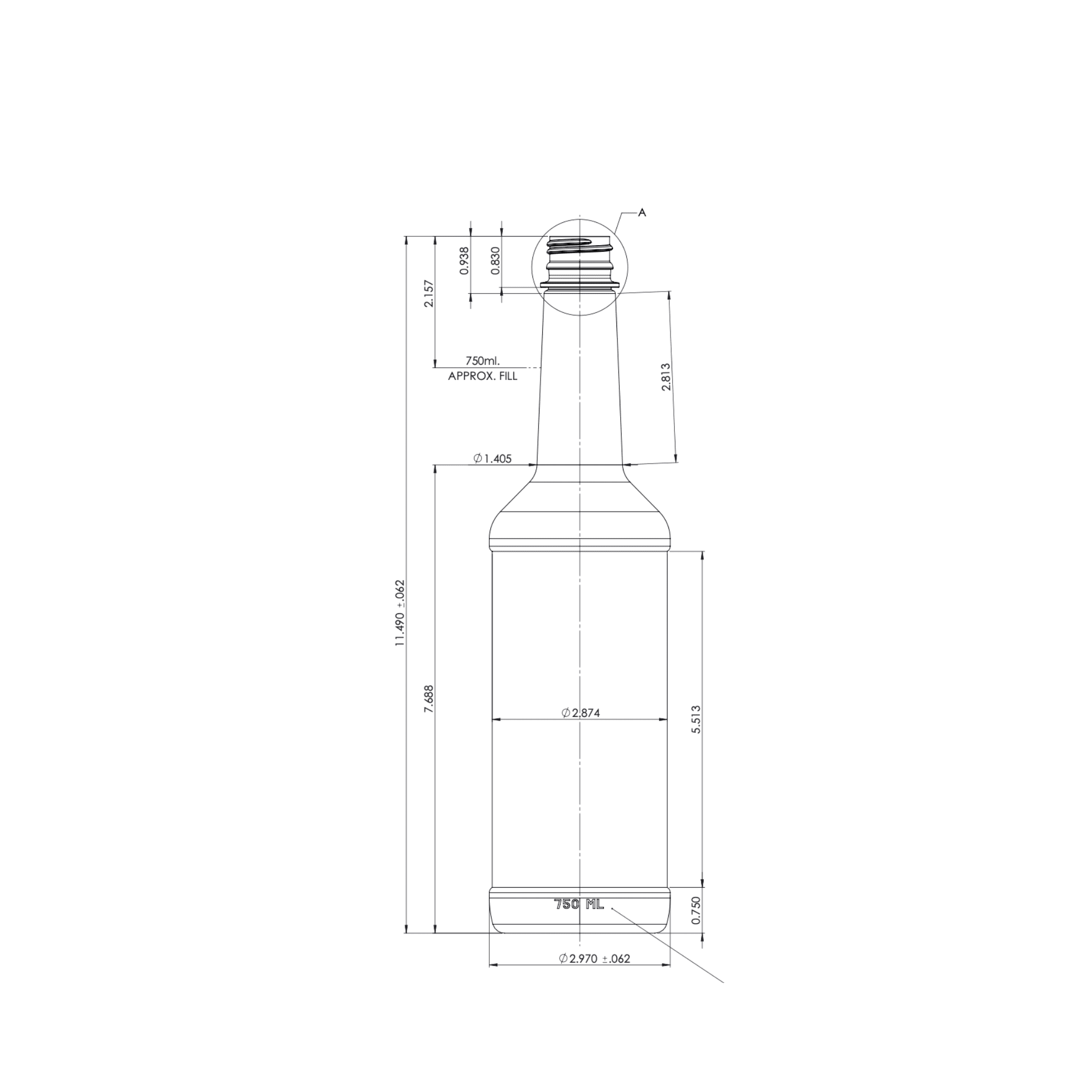 25.4oz 28-Kerr PET Bevel Bottle