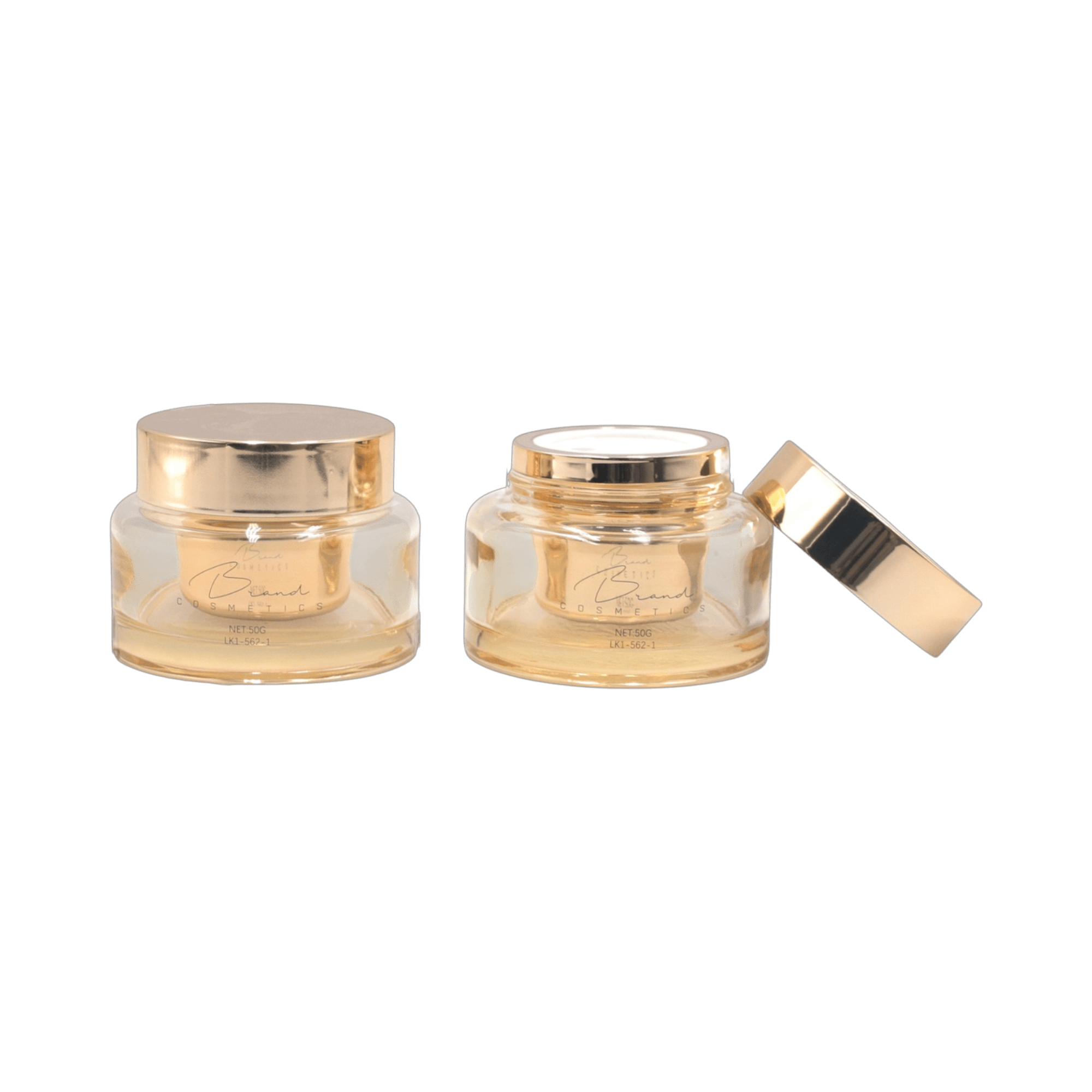 Refillable 1.7oz Glass Round Jar with Straight Sided Closure