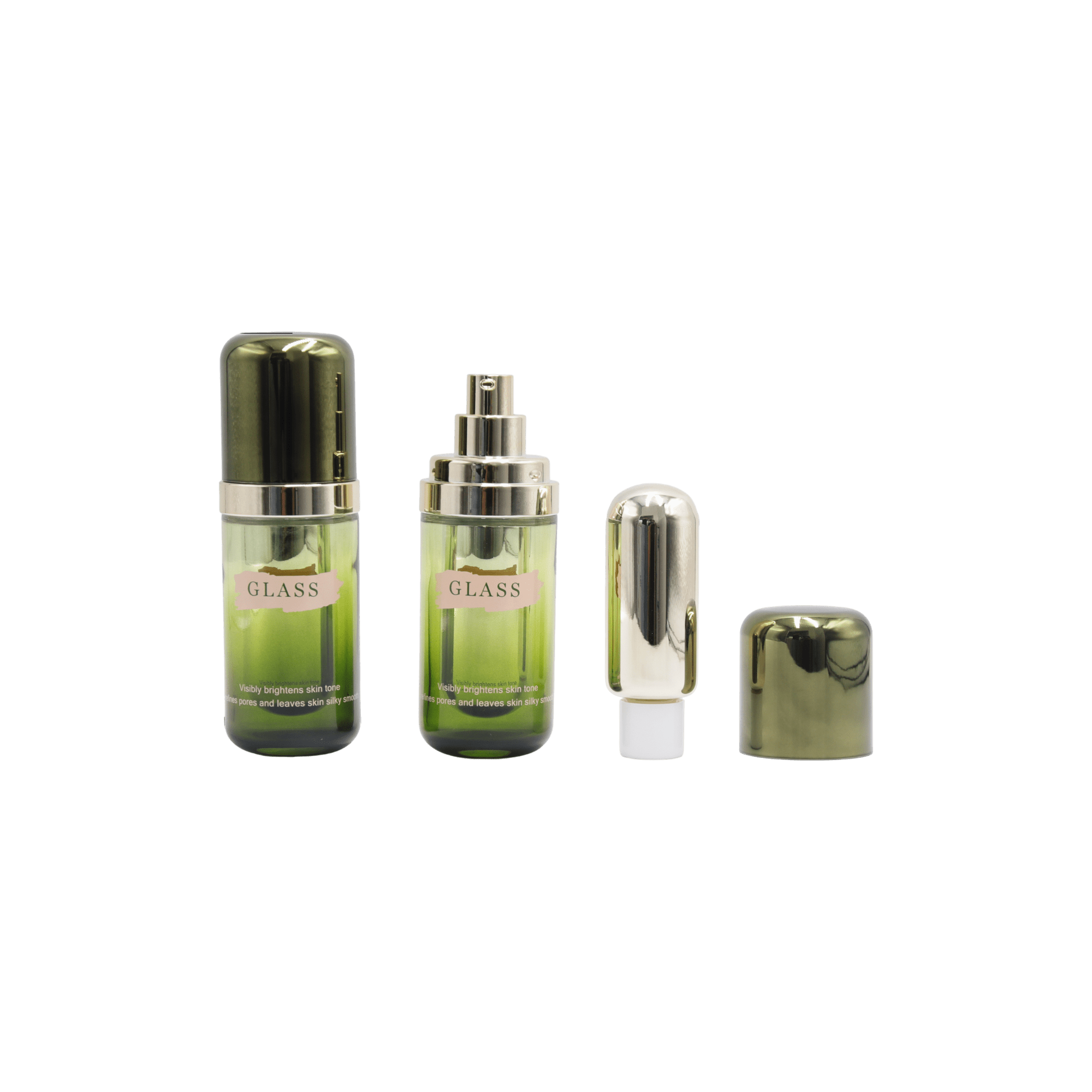 Refillable 3.4oz Glass Round Bottle with Pump