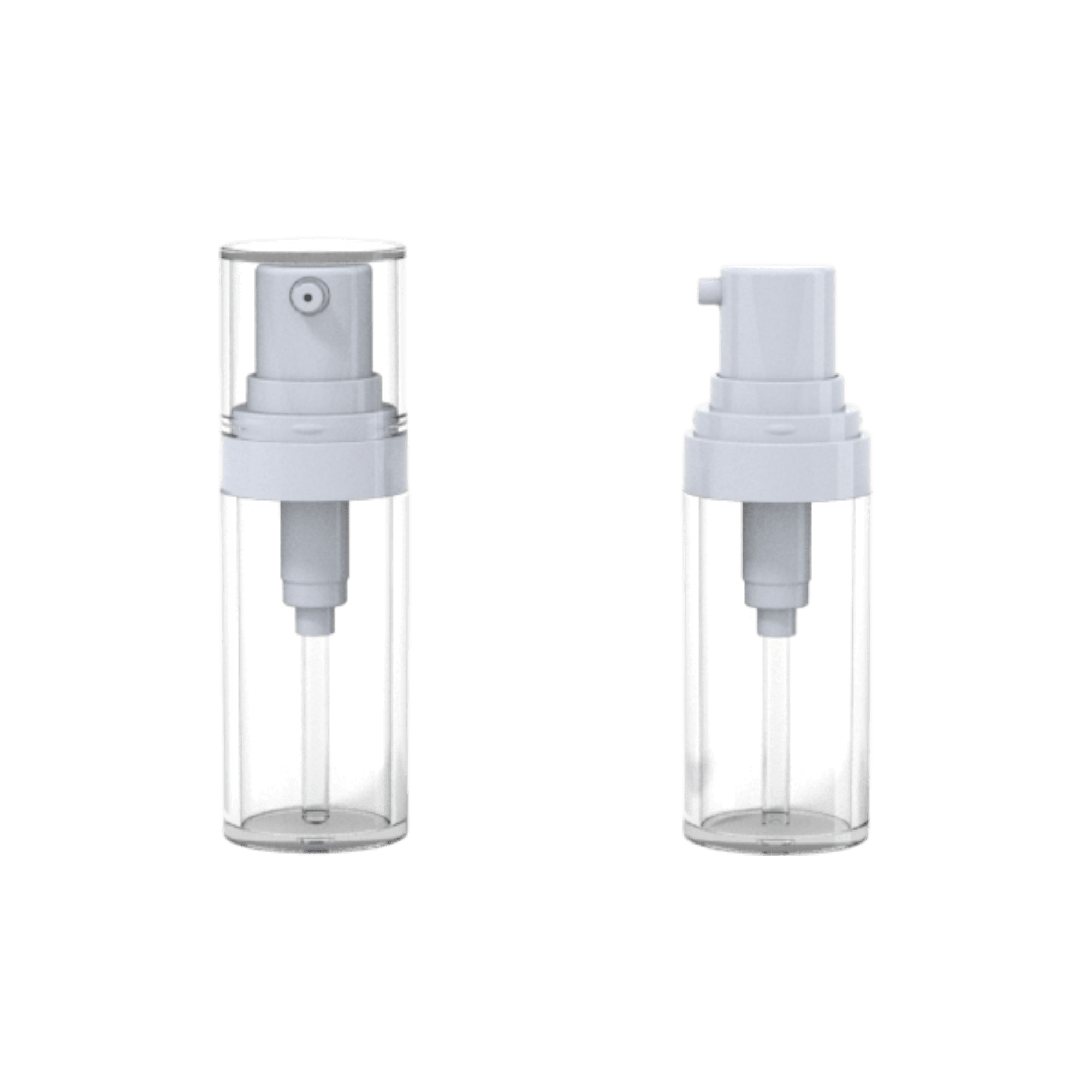 0.5oz SAN Cylinder Bottle with Pump and Transparent Overcap