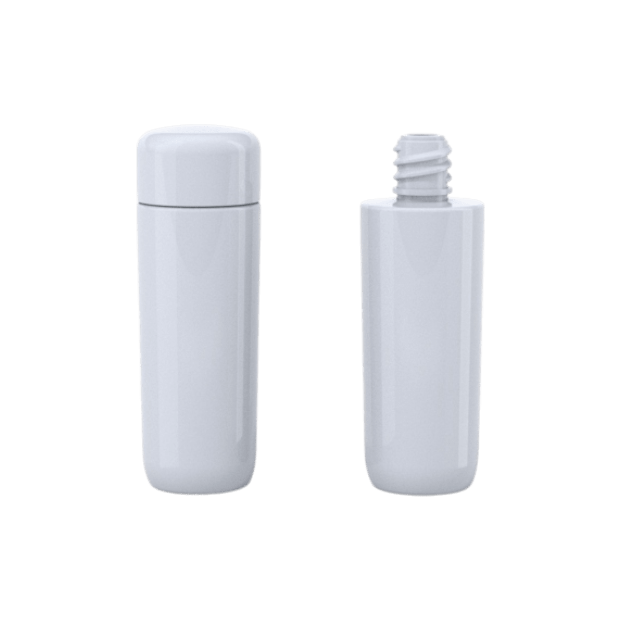 1.1oz PETG Cylinder Bottle with Flush Rounded Screw On Cap