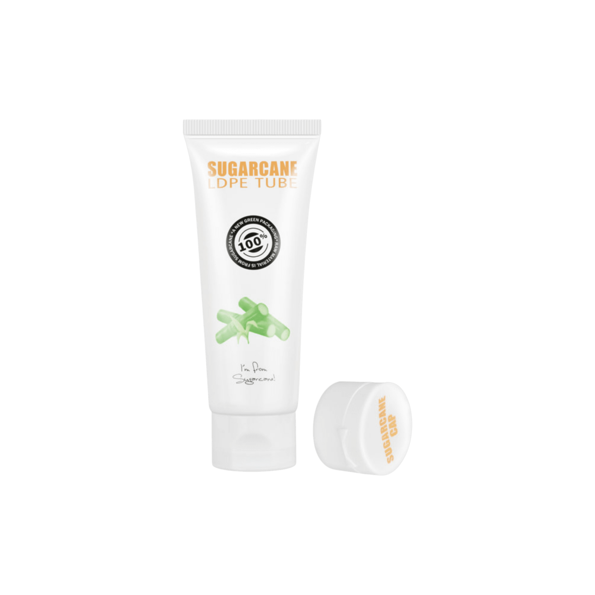 40mm 3.4-4.1oz Sugarcane PE Tube with Flip Top Cap