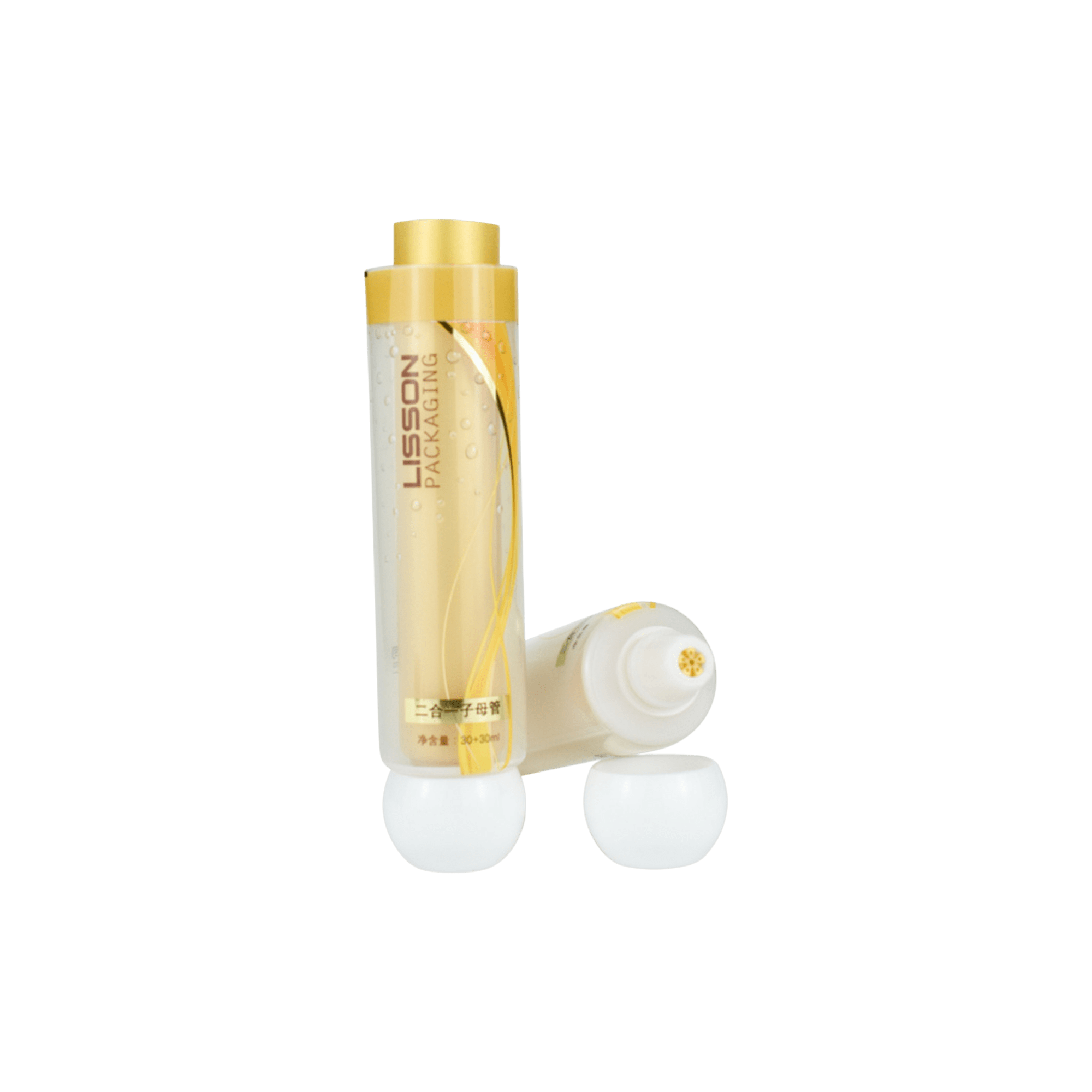 35mm 2oz Dual Chamber Flower Orifice PE Tube with Round Screw On Cap