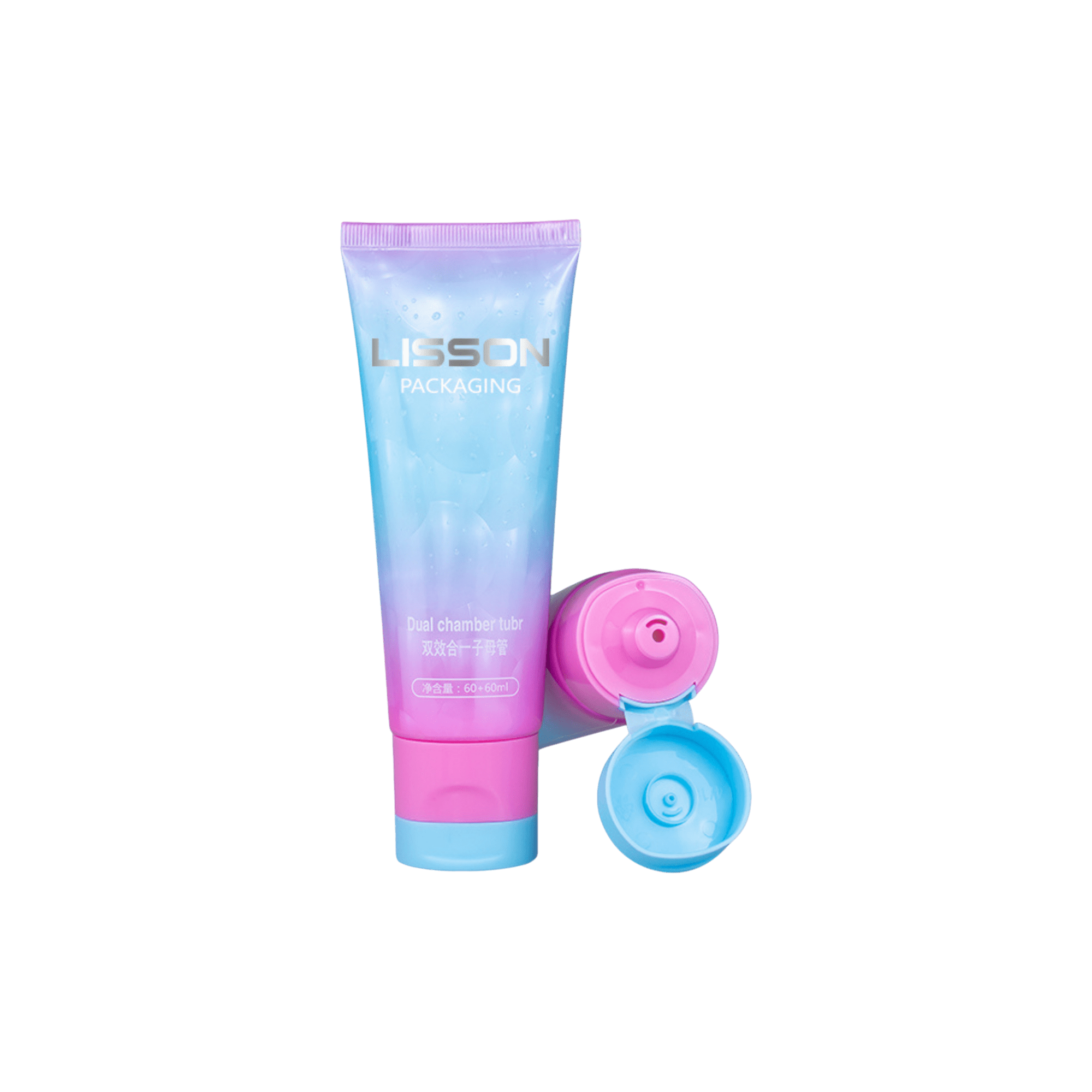 40mm 4.1oz Dual Chamber PE Tube with Flip Top Cap 