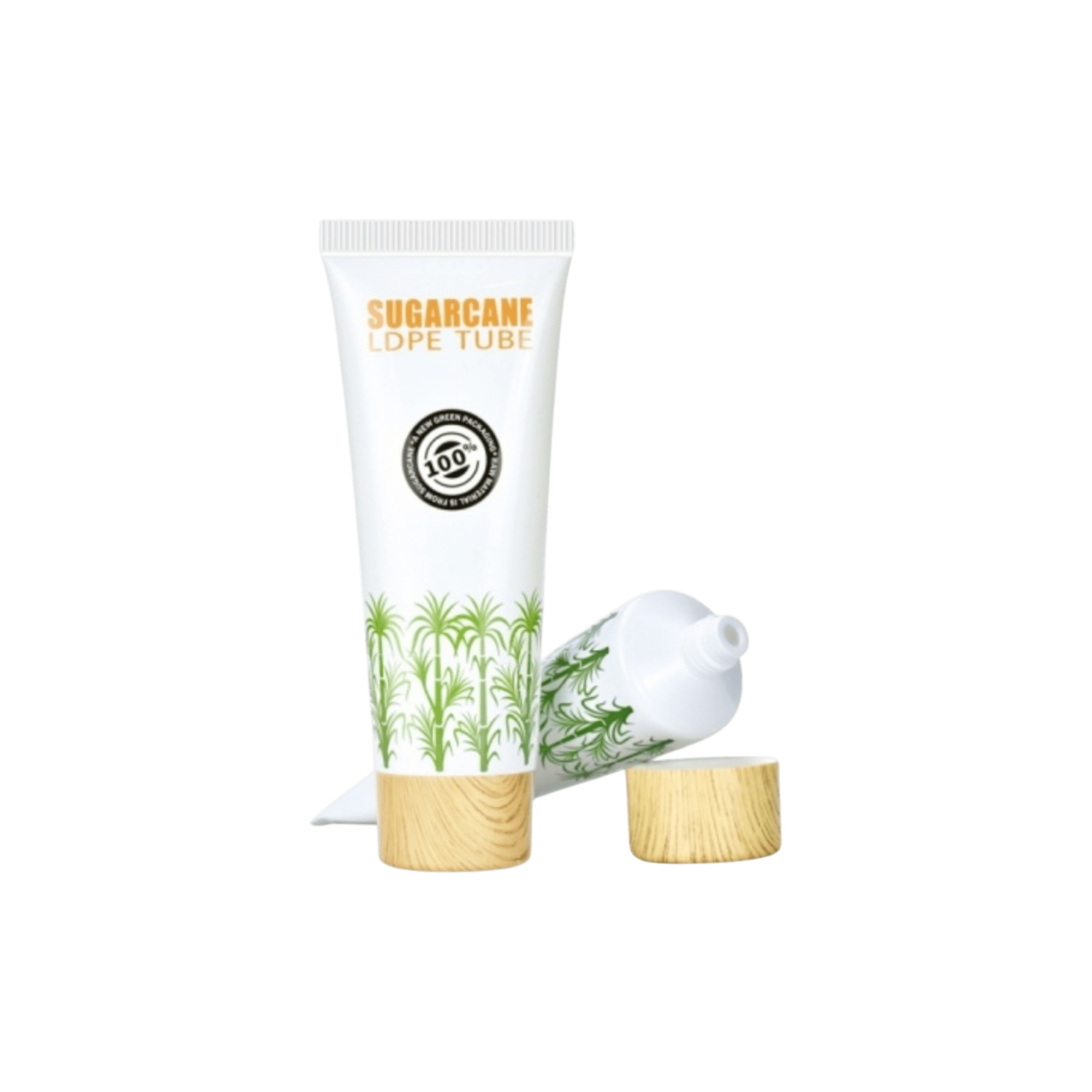 40mm 2-5.1oz Sugarcane PE Tube with Bamboo Screw On Cap