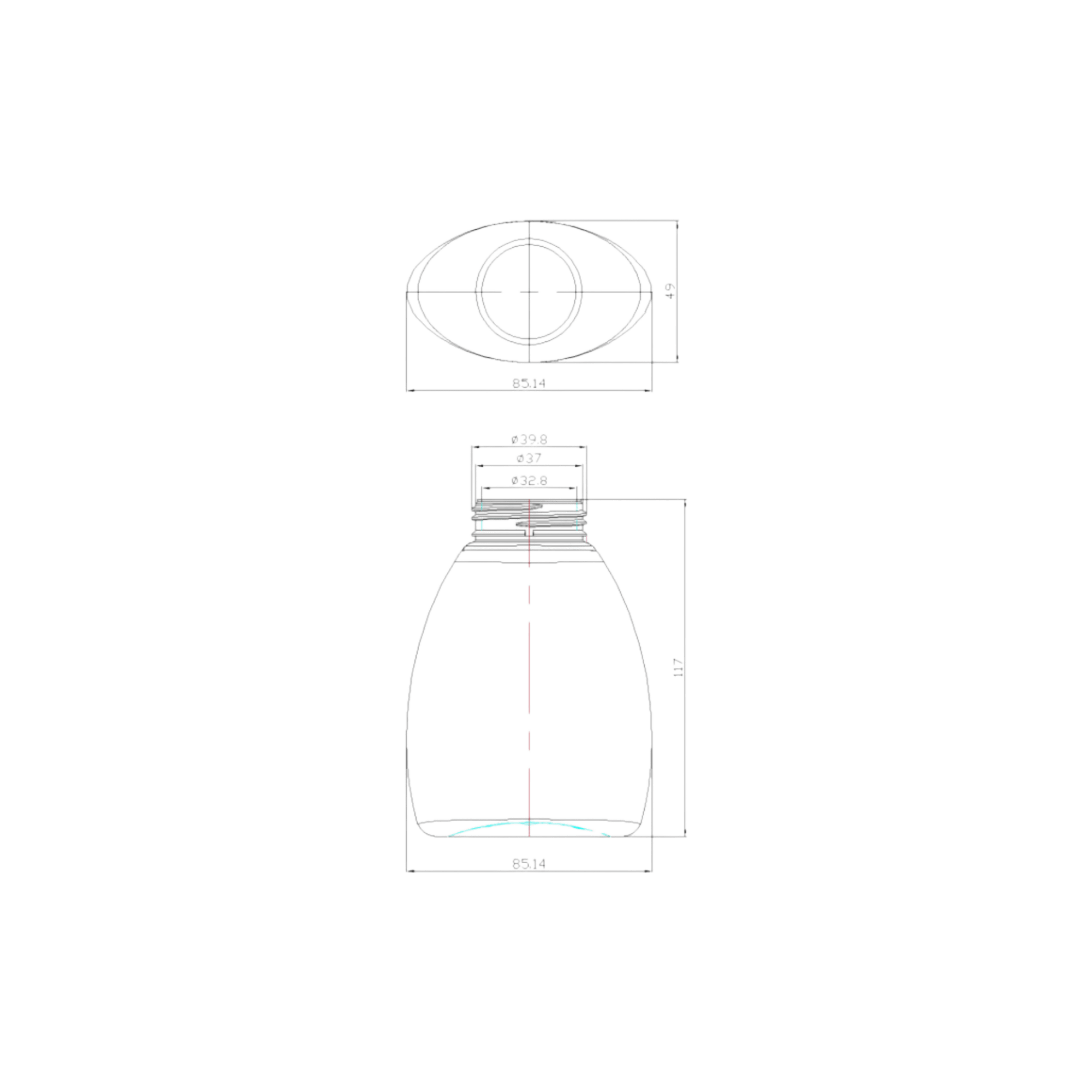 7.8oz 40-400 PET Bell Bottle