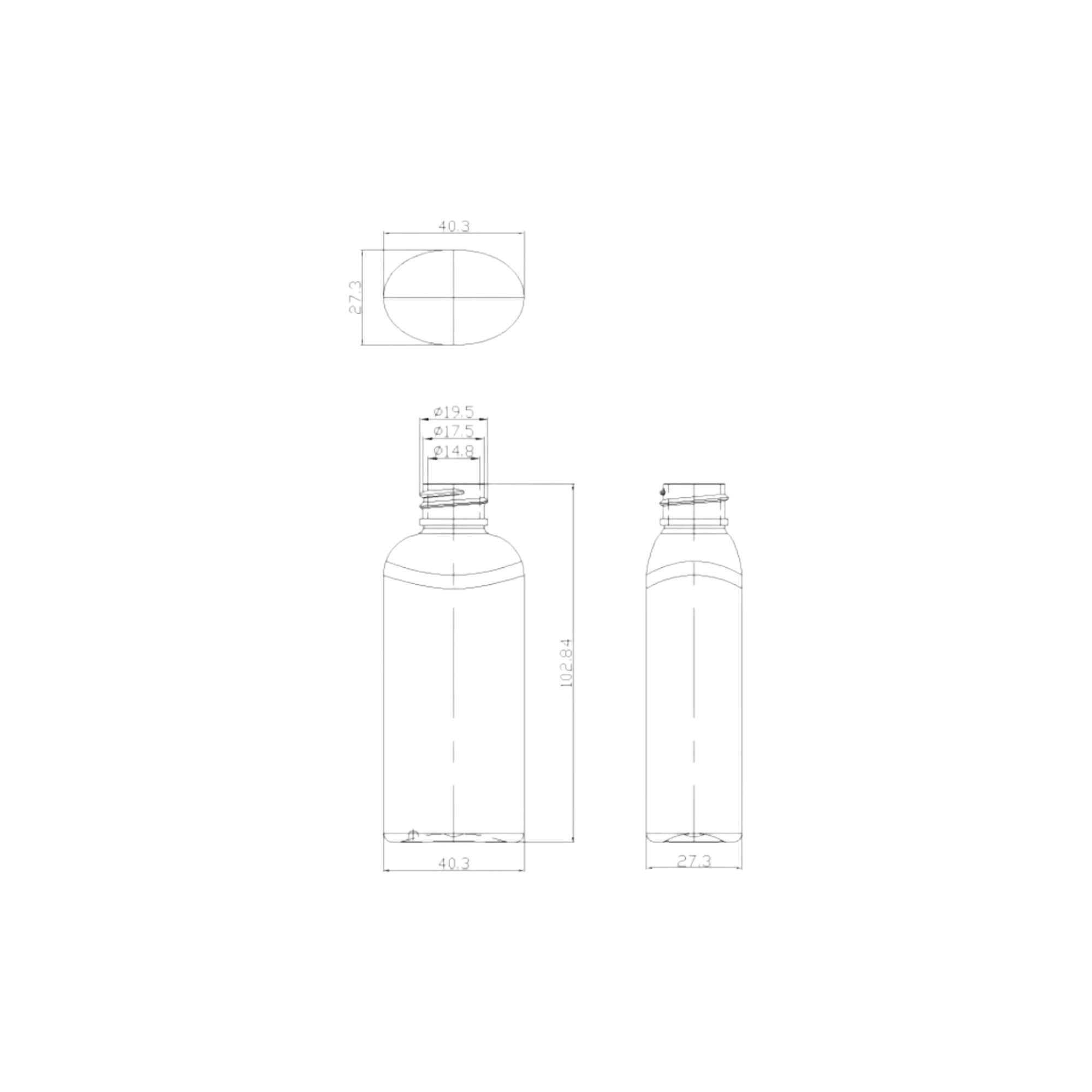 2oz 20-400 PET Round Bottle