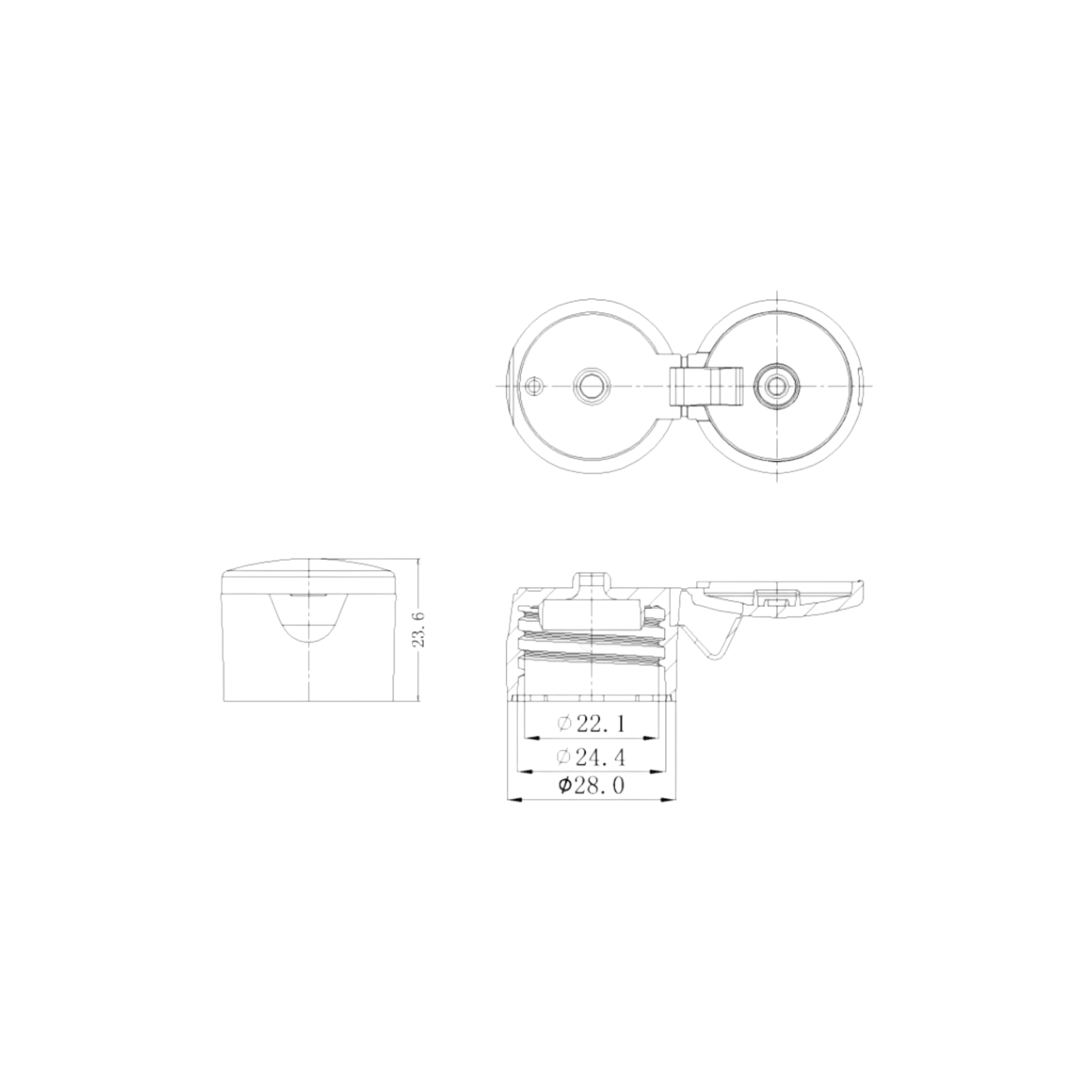 24-400 PP Flip Top Cap