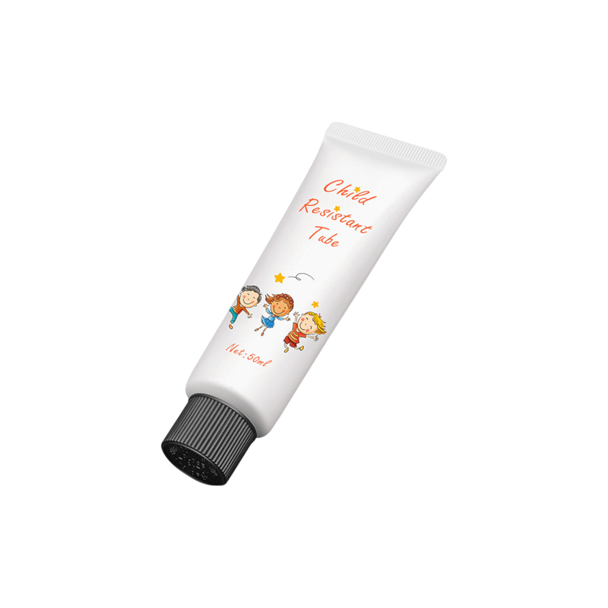 40mm 2.4-6.1oz PE Tube with Child Resistant Screw On Cap