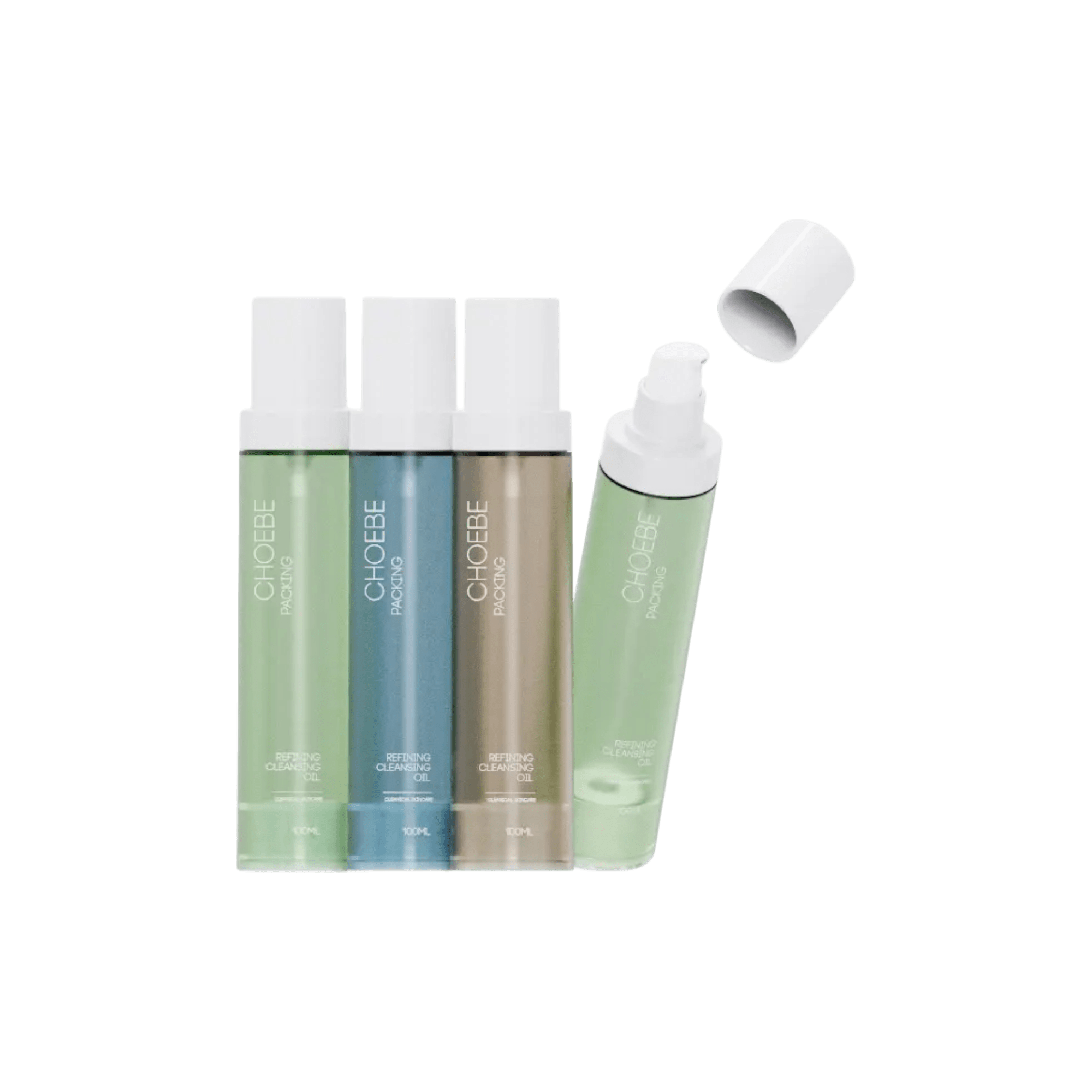 3.4oz/100ml PETG Slim Cylindrical Airless Pump Bottle with Recessed Tall Overcap