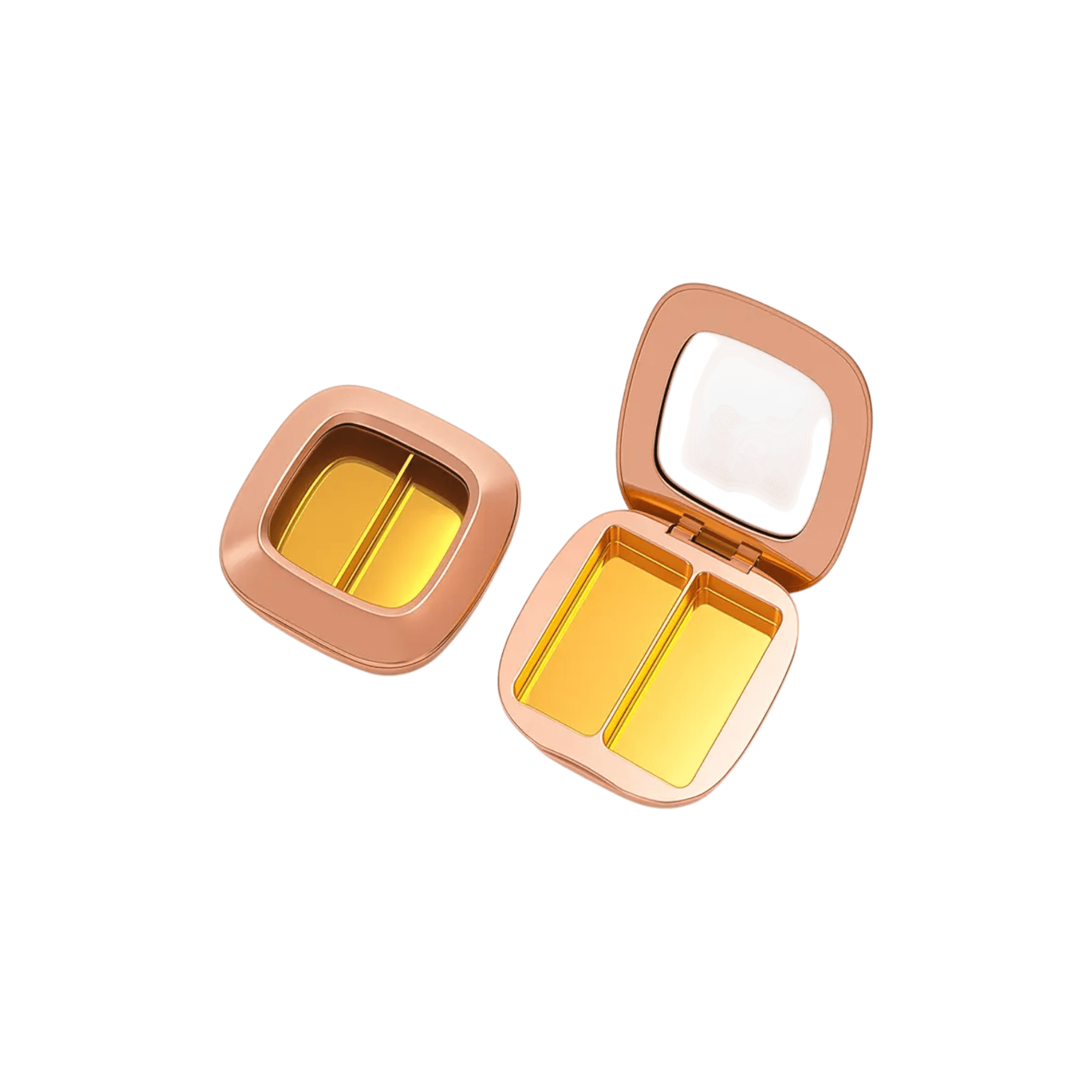 2-Pan Square Magnetic ABS Compact with Clear Window