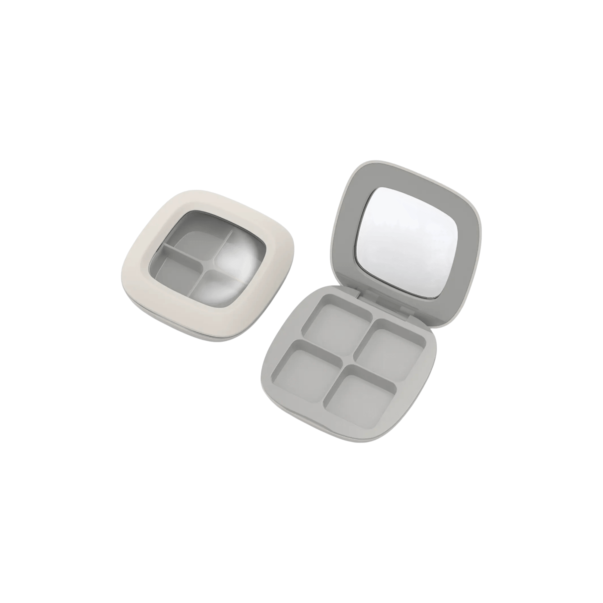 2-Pan Square Magnetic ABS Compact with Clear Window 3