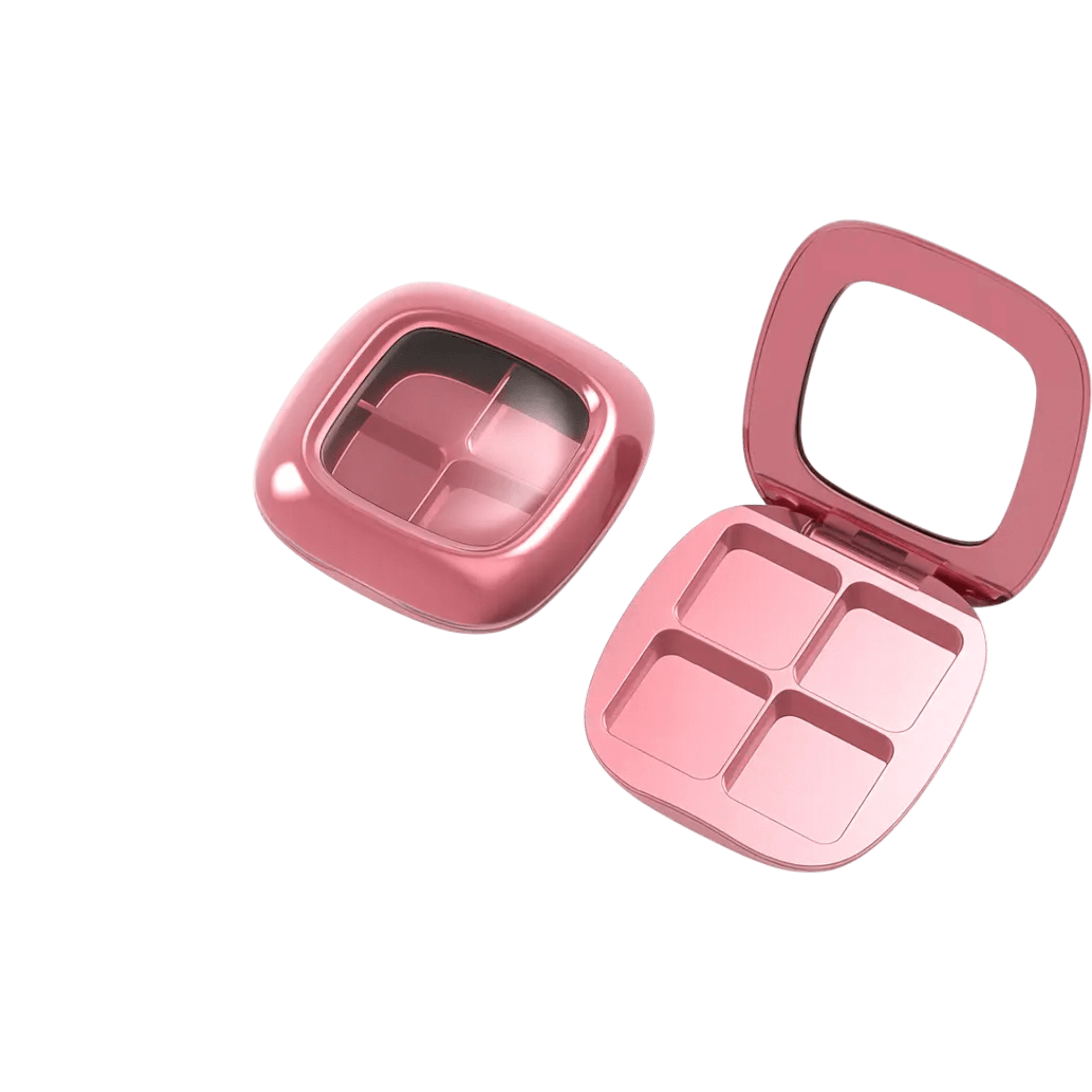 2-Pan Square Magnetic ABS Compact with Clear Window