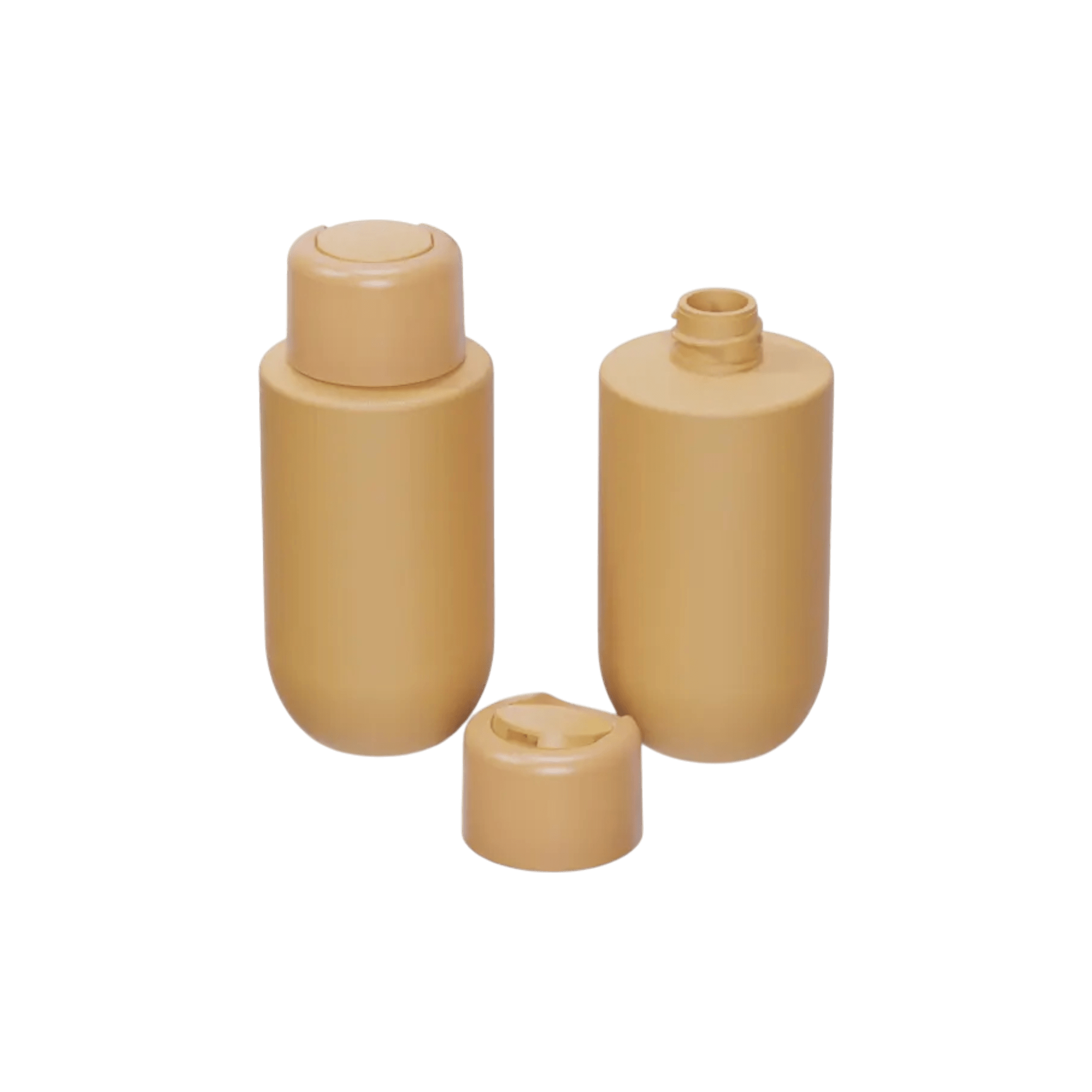 3.4oz/100ml 18-400 PE Round Capsule Bottle with Recessed Disc Top Cap