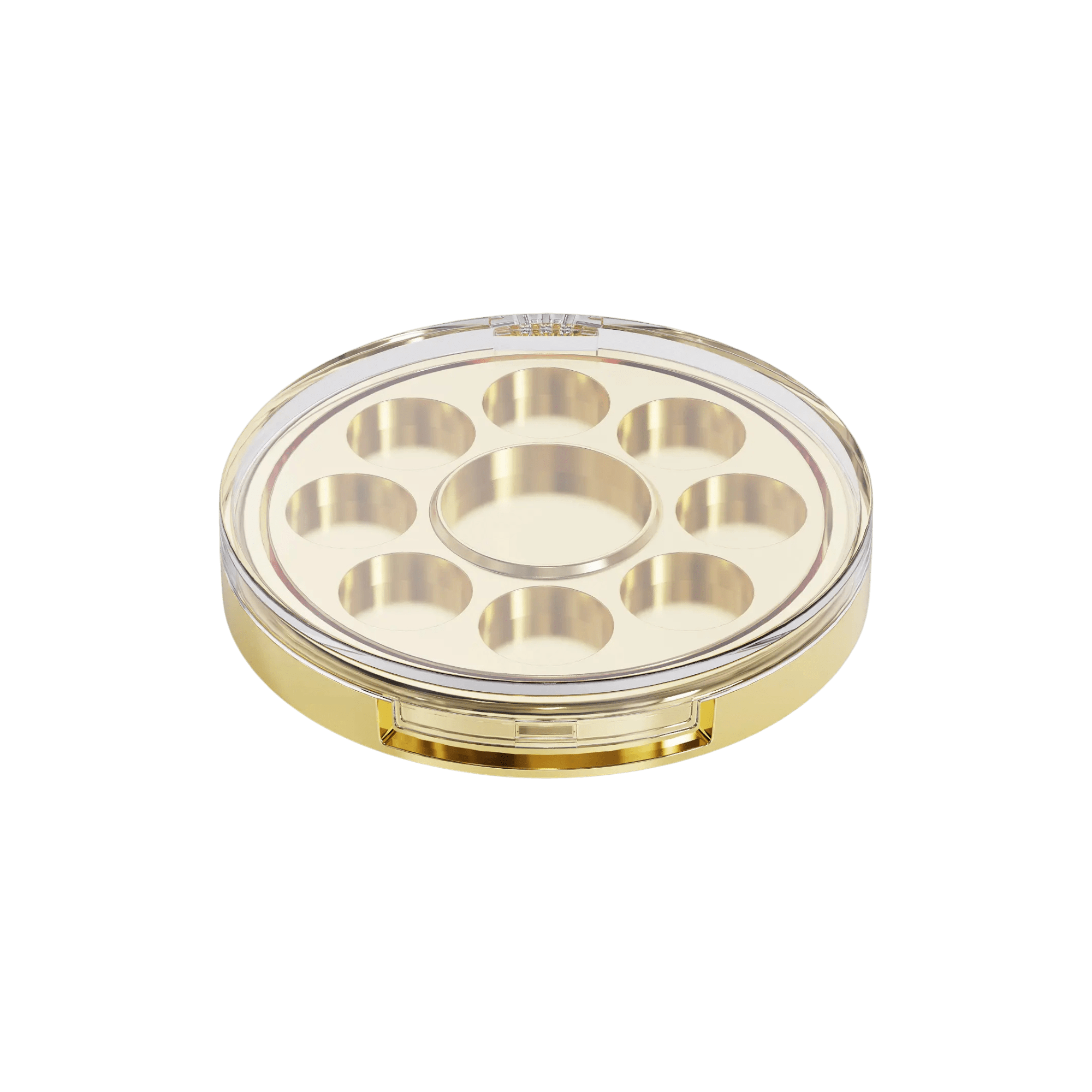8 Pan Circular Self-Rotating ABS Palette with Clear Top