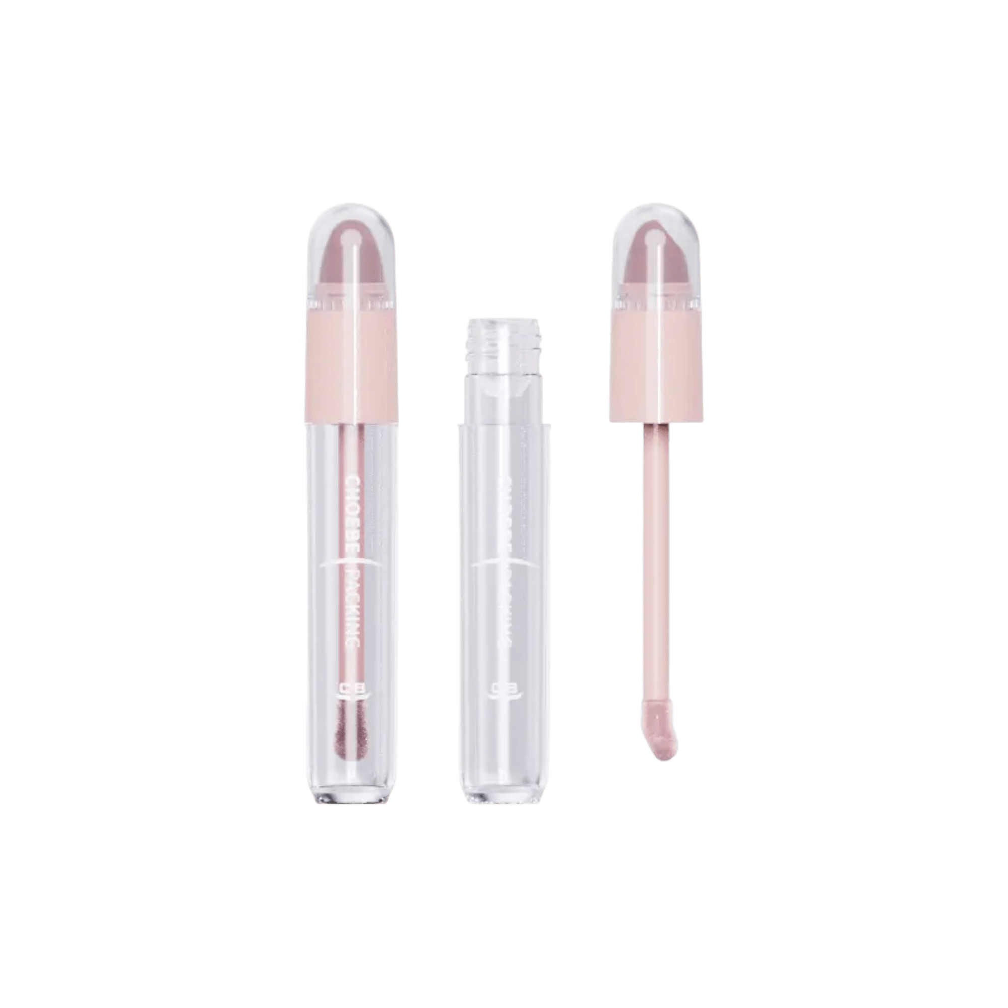 0.2oz/6ml PETG Cylinder 2-in-1 Lip Gloss/Concealer Tube with Flocked Doe Foot Applicator