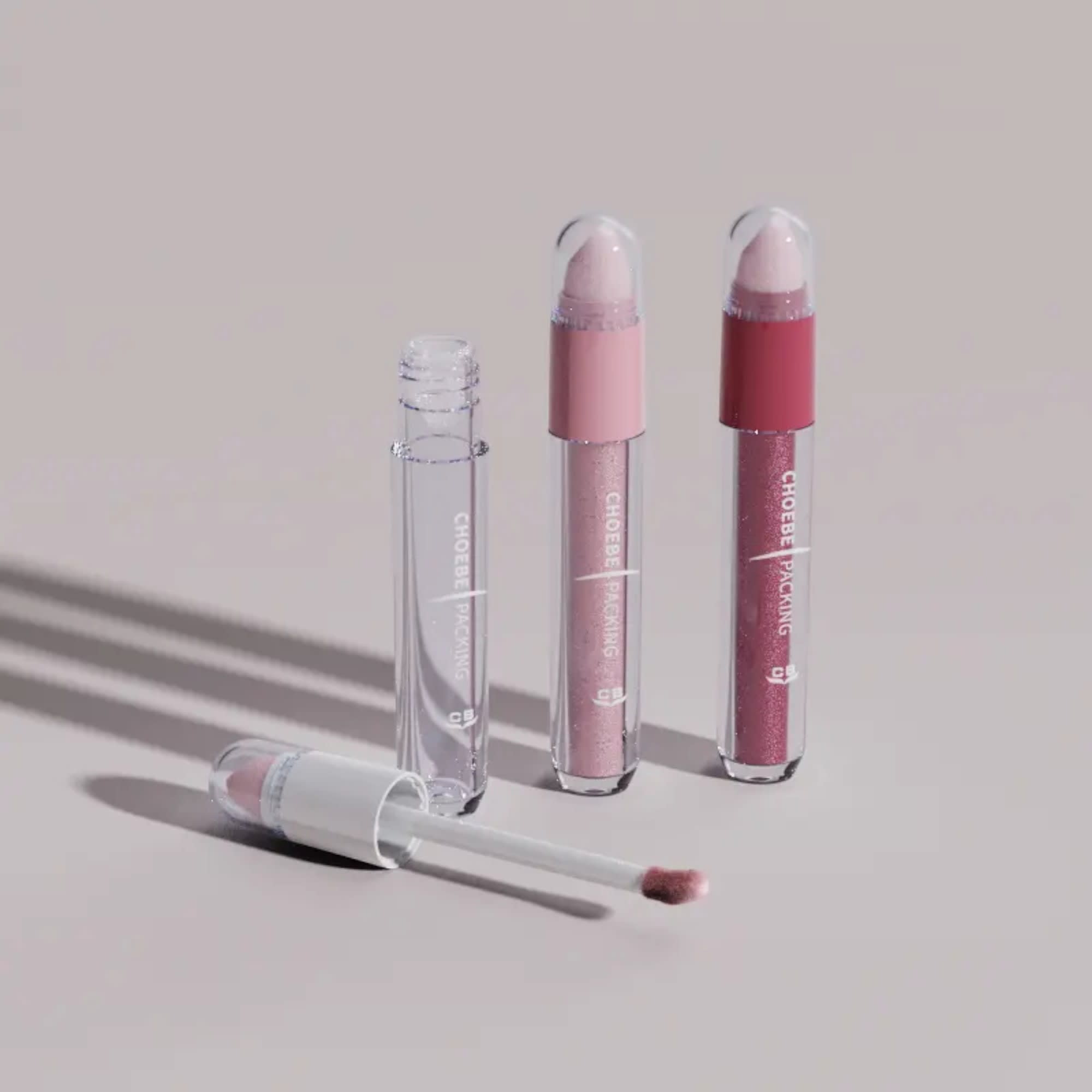 0.2oz/6ml PETG Cylinder 2-in-1 Lip Gloss/Concealer Tube with Flocked Doe Foot Applicator 4