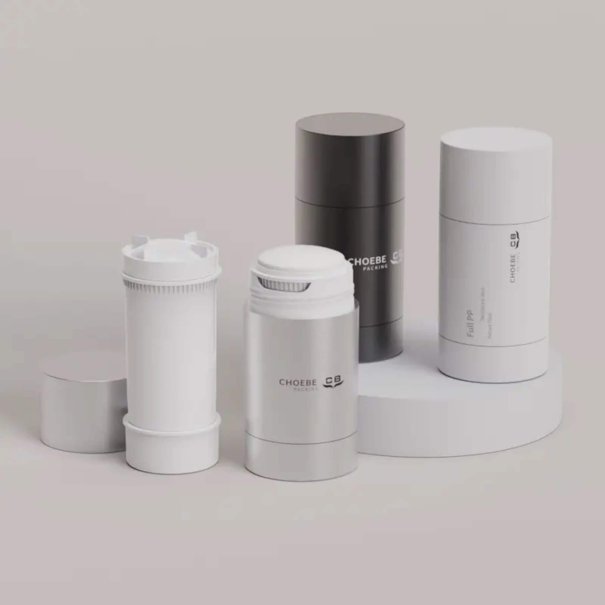 2.4oz/70ml Refillable PP Cylinder Deodorant Stick 4