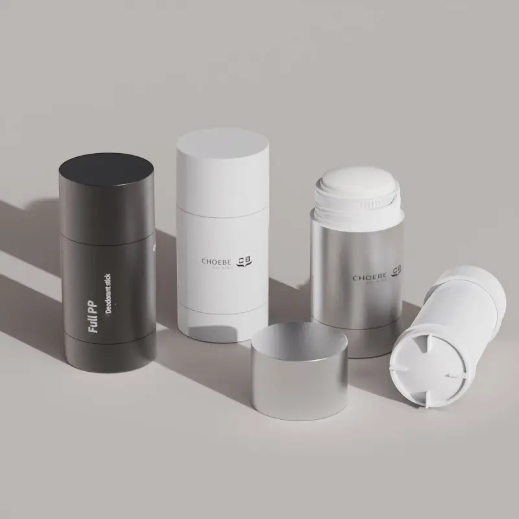 2.4oz/70ml Refillable PP Cylinder Deodorant Stick 3