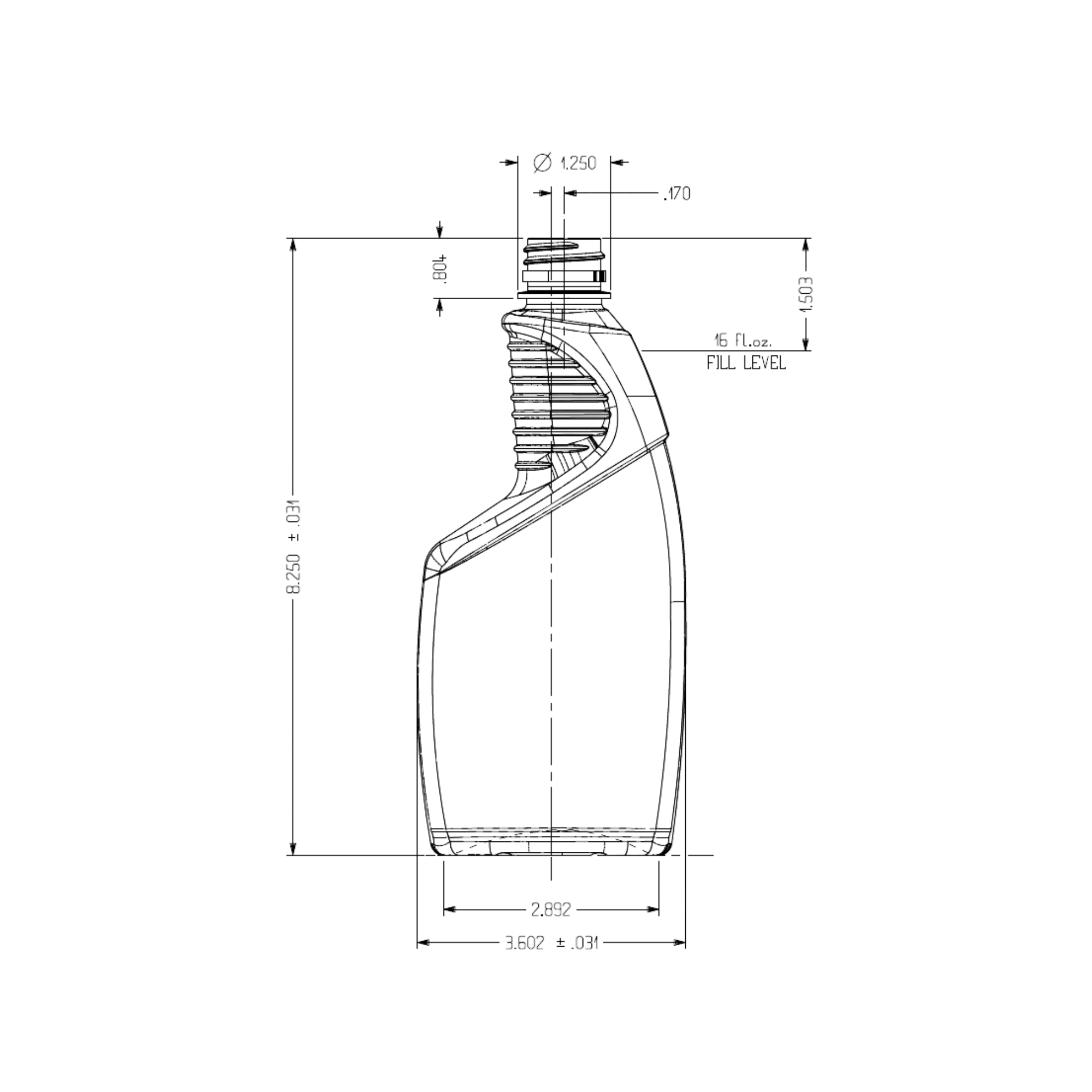 16oz 28-Ratchet PET Bottle