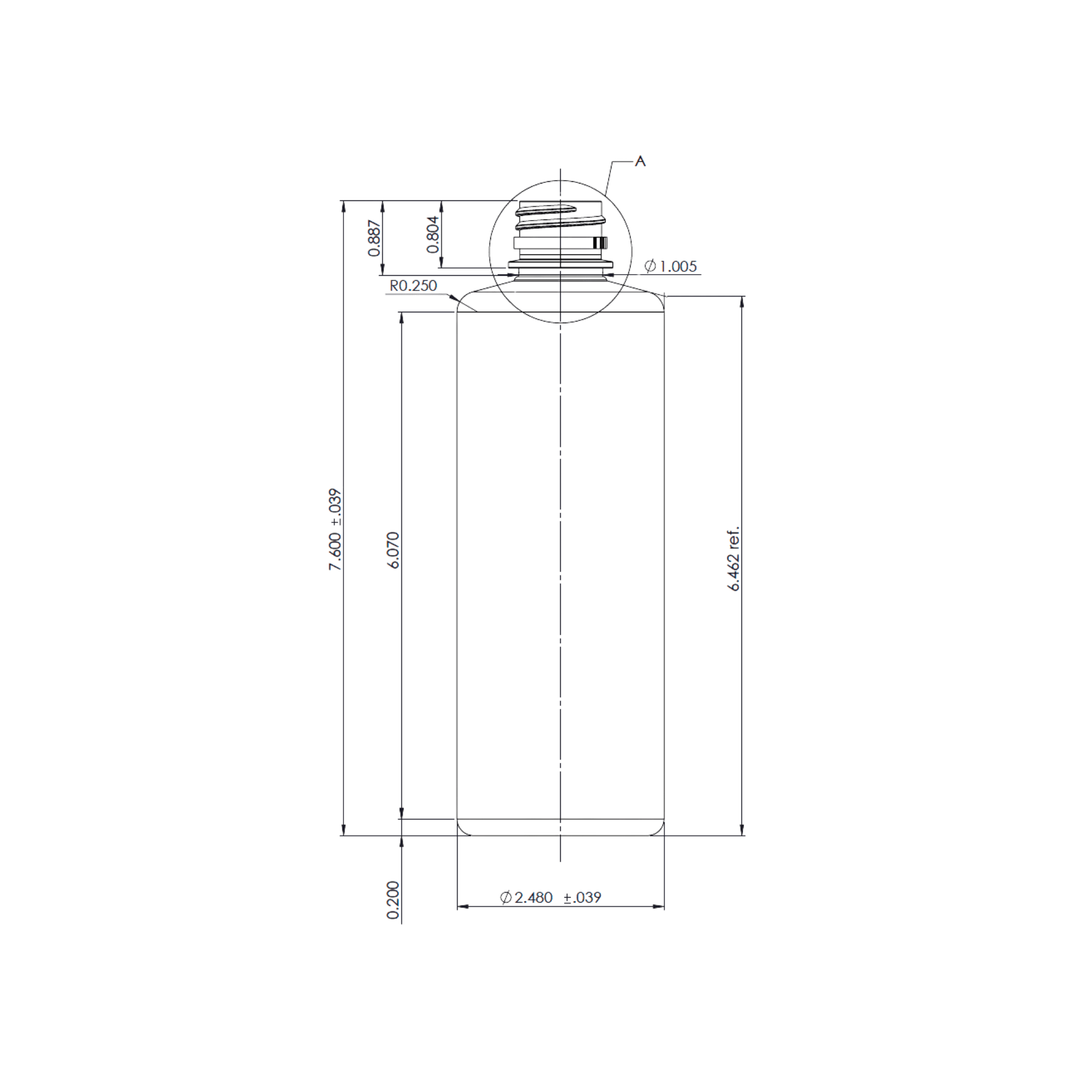 16oz 28-400 PET Cylinder Bottle