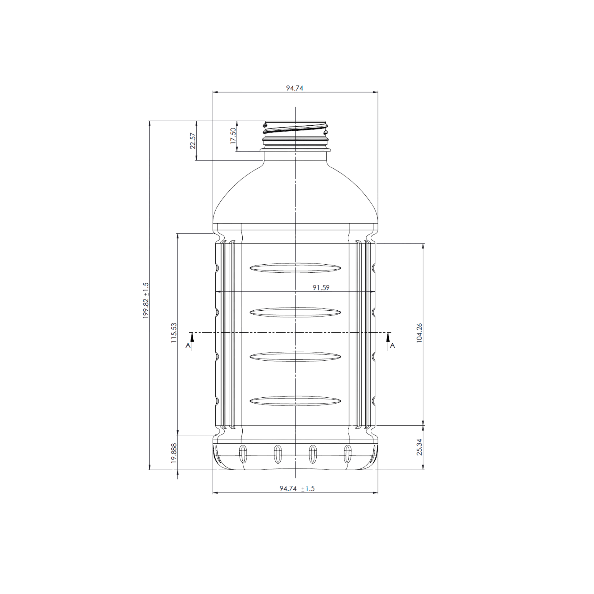 33.8oz 38-400 PET Bottle