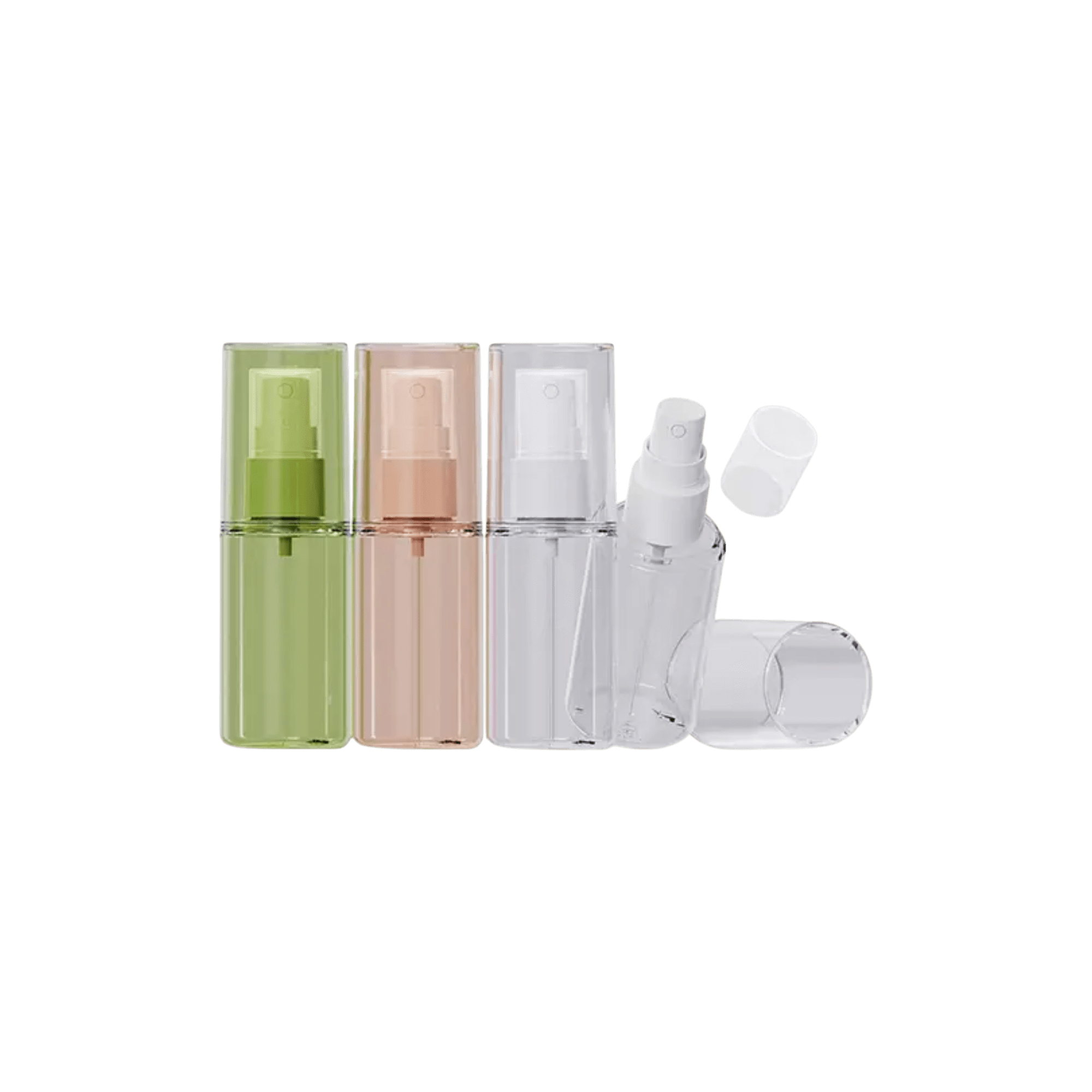 2oz/60ml 20-410 PETG Cylinder Bottle with Fine Mist Sprayer and clear Flush Overcap 3