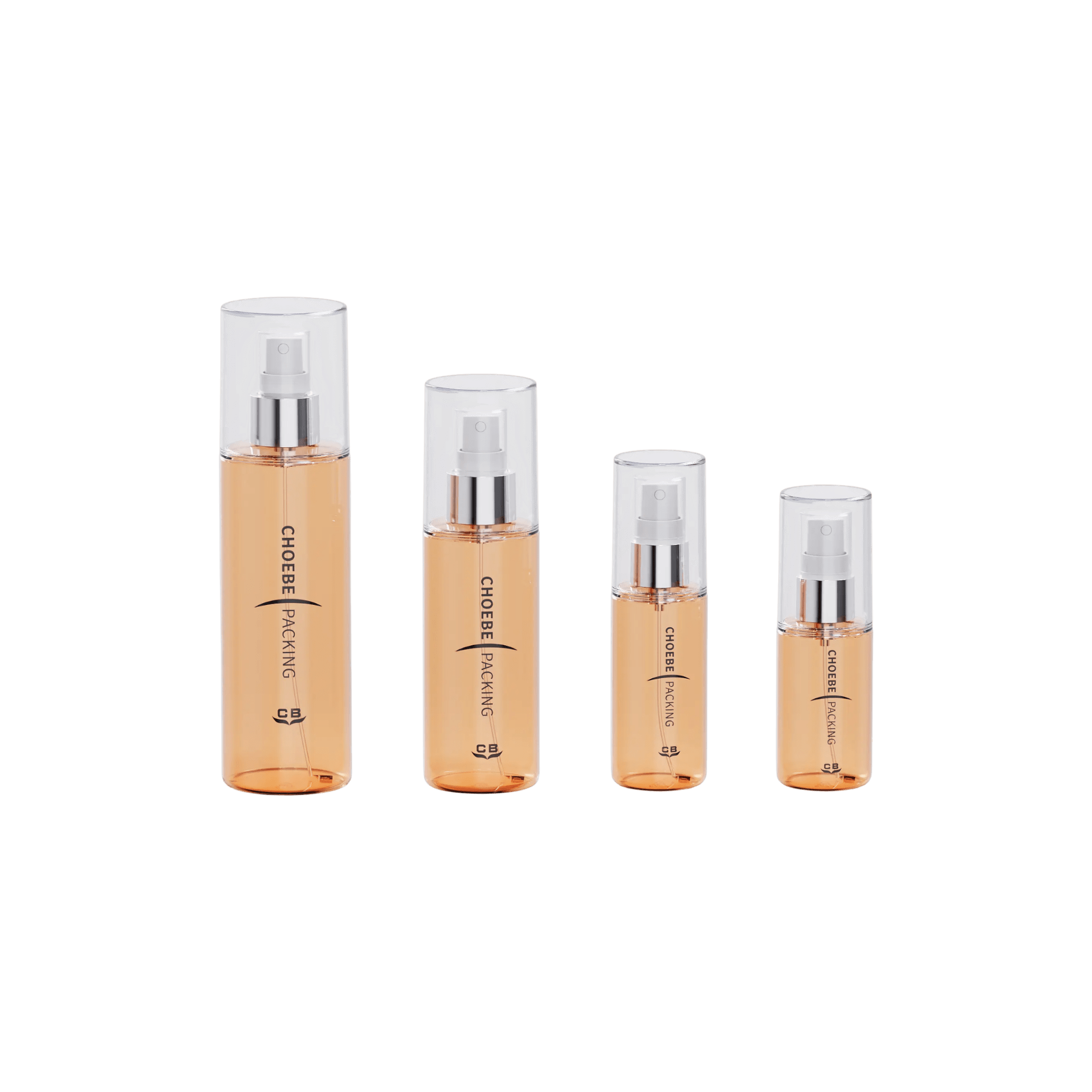2.5oz/75ml 20-410 PETG Cylinder Bottle with Fine Mist Sprayer and clear Flush Overcap