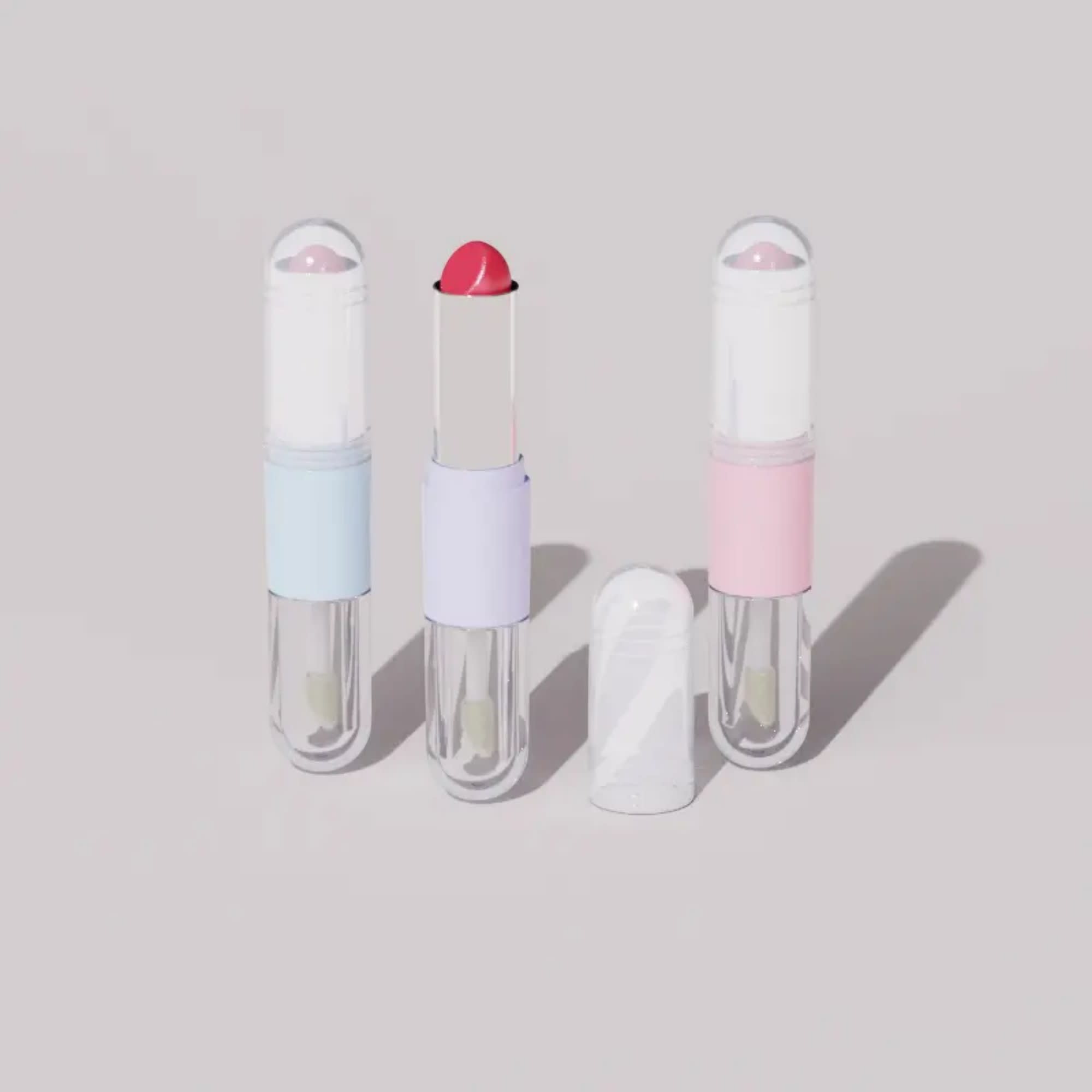 0.2oz /5.5ml PETG Round Dual Ended Twist-up Lip Stick and Lip Gloss 5