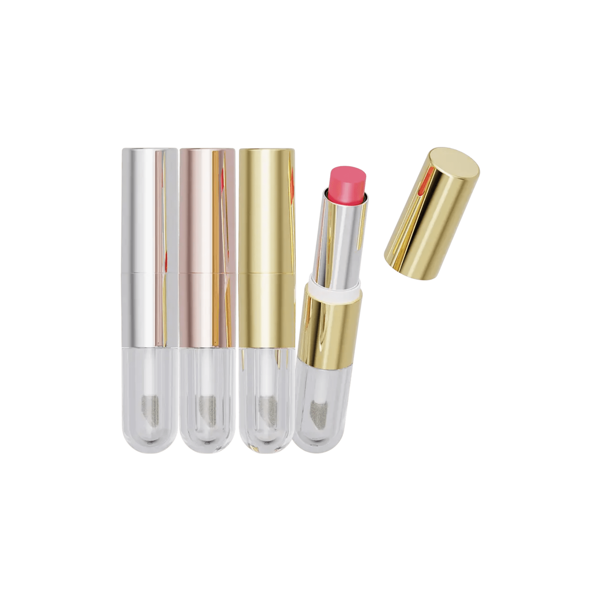 0.2oz /5.5ml PETG Round Dual Ended Lip Stick and Lip Gloss 3