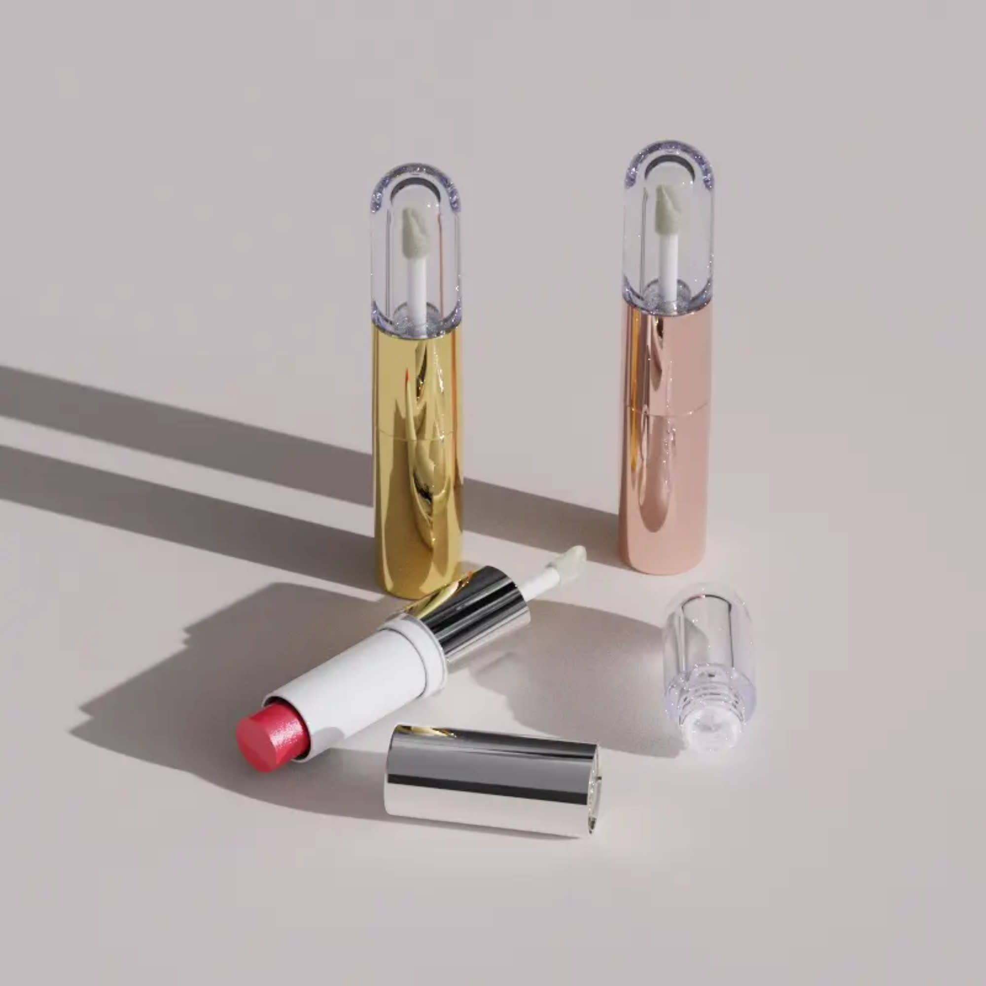 0.2oz /5.5ml PETG Round Dual Ended Lip Stick and Lip Gloss 4