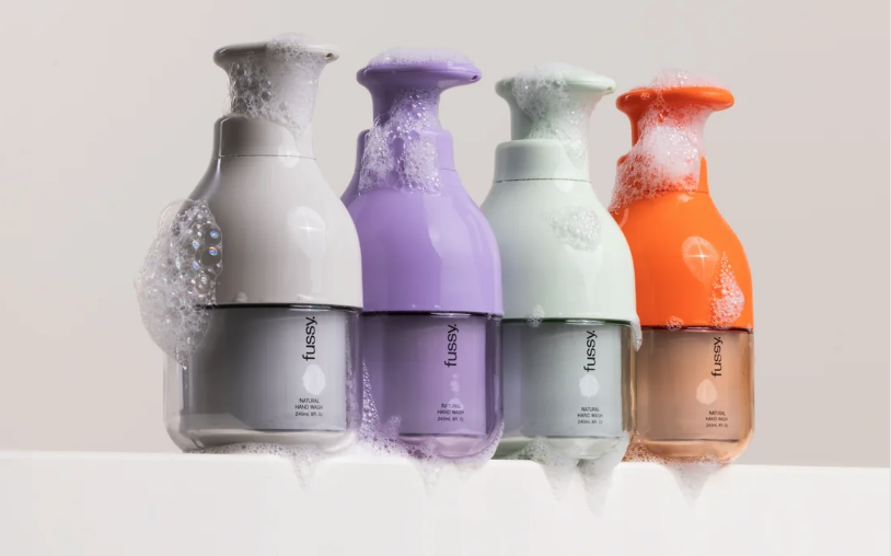 Fussy refillable hand wash pump bottle and aluminum can refills