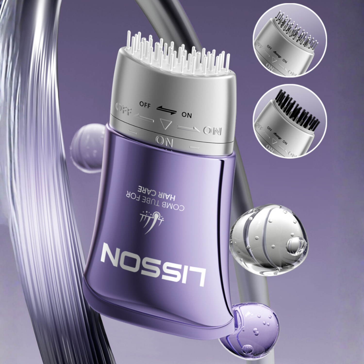 Lisson Packaging comb tube with massaging applicator