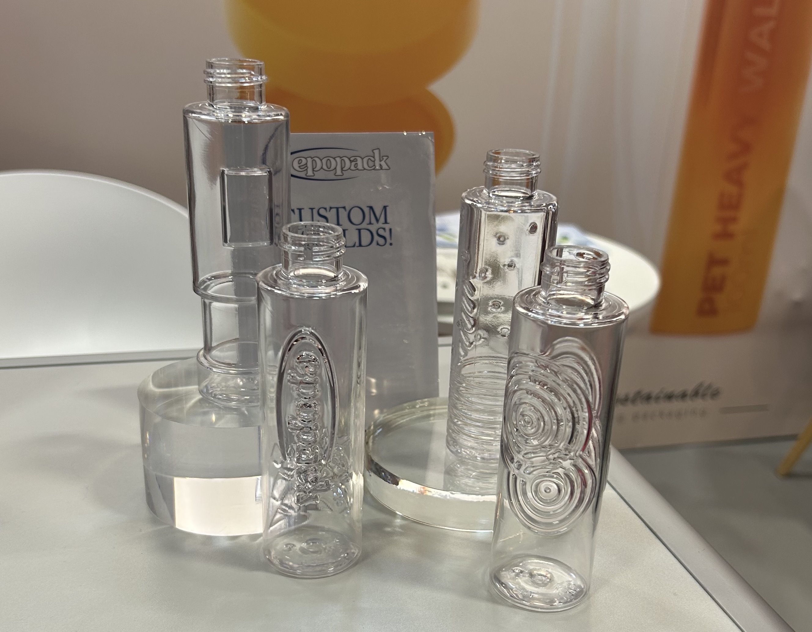 Epopack custom mold PET bottles with embossing