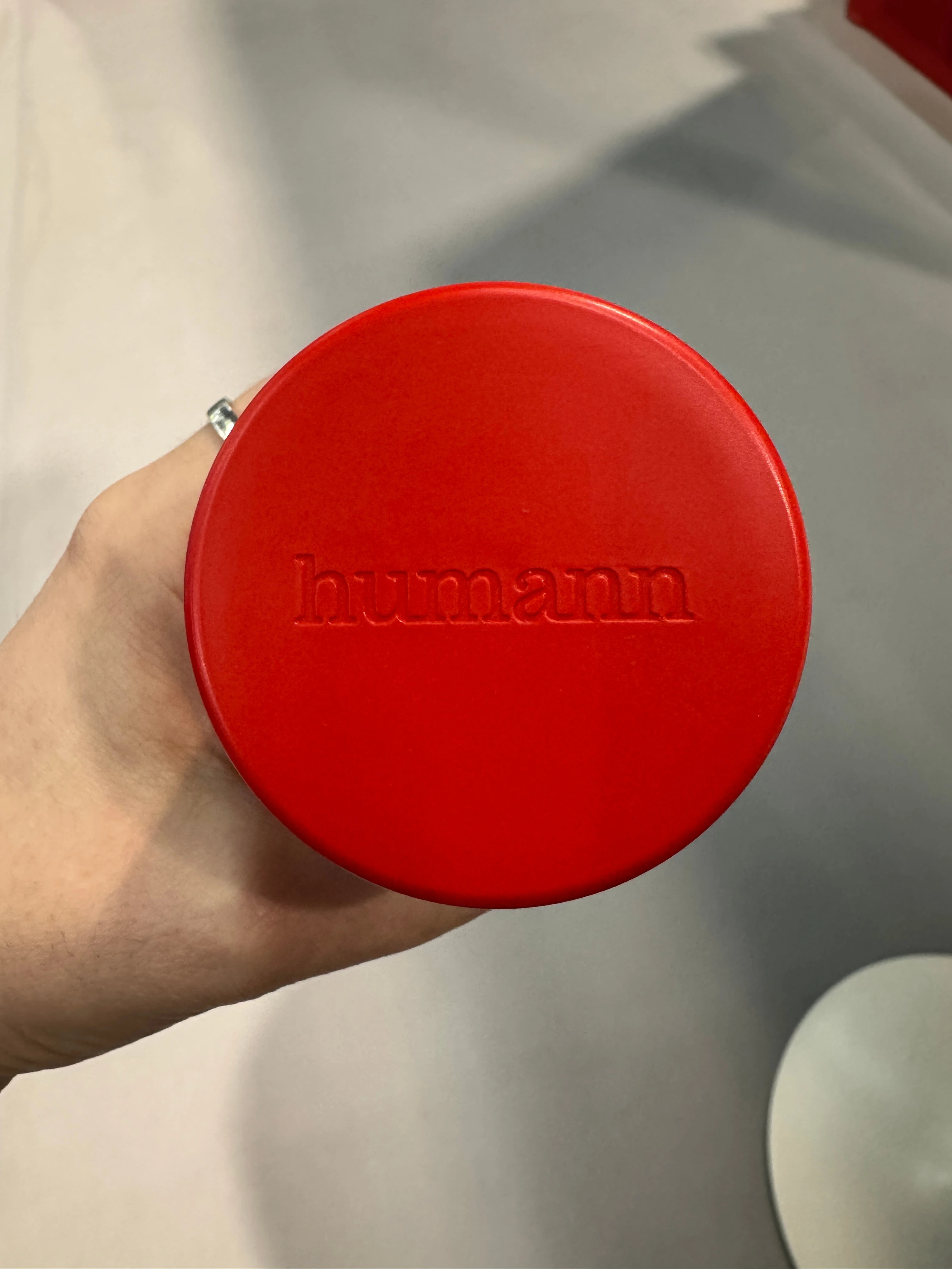 Humann debossed logo detail