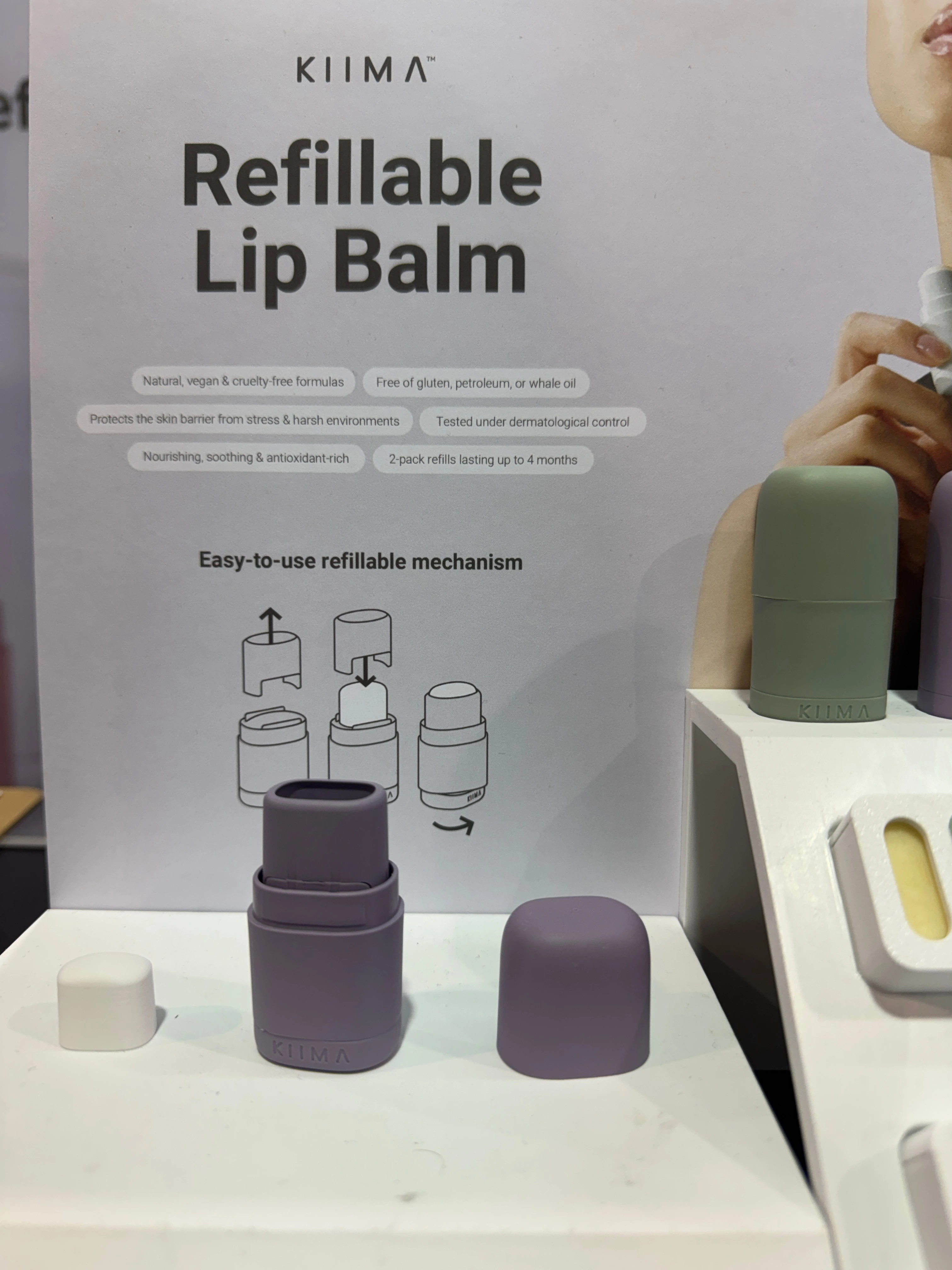 Kiima refillable lip balm with paper refill packaging