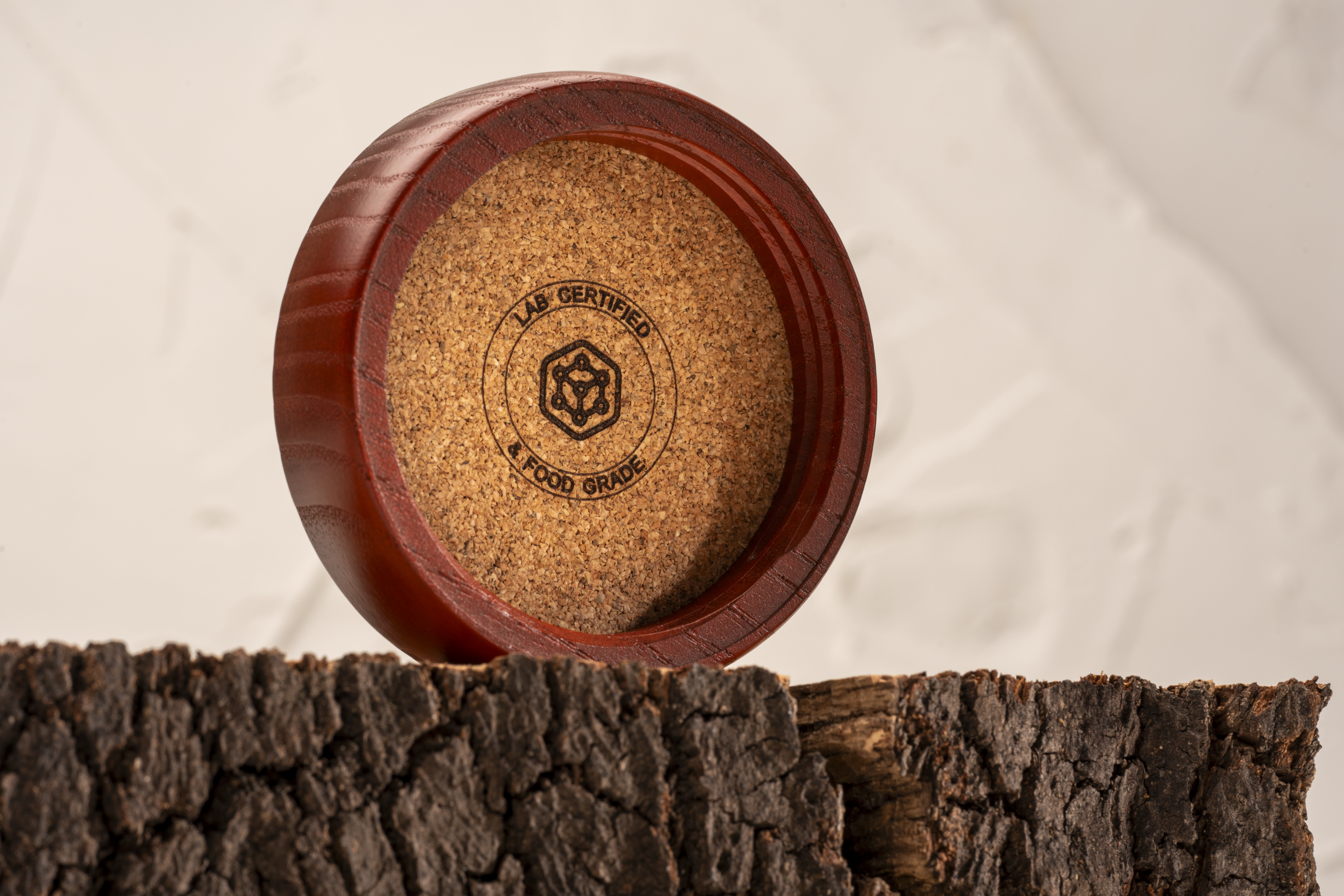 mPackting WoodRing wood threaded closure with custom finish options