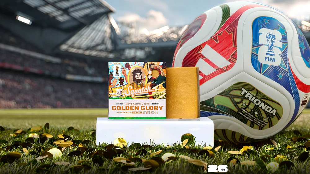 Dr. Squatch Golden Glory limited-edition FIFA World Cup 2026 soap with exclusive branding