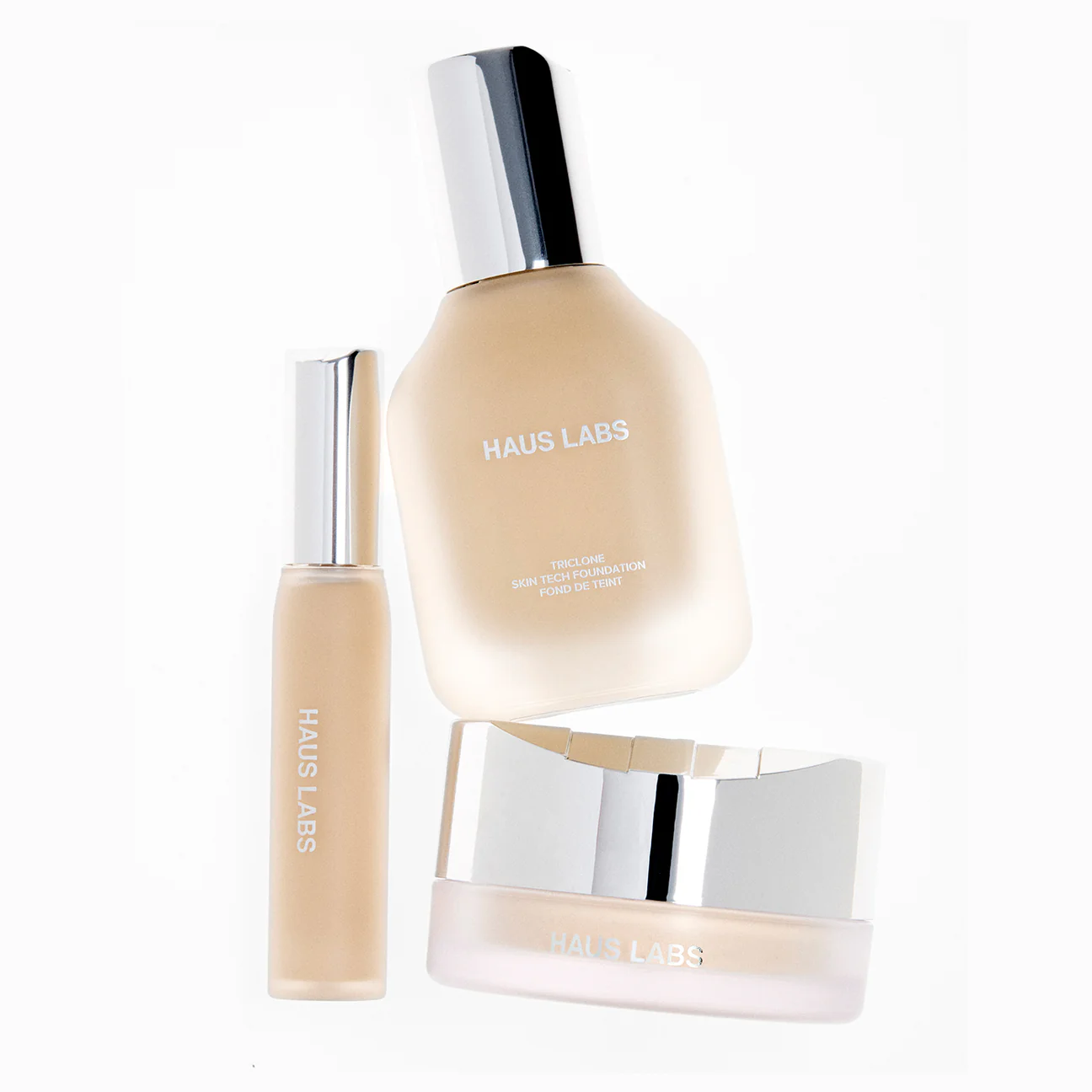 Haus Labs Triclone Skin Tech Foundation glass bottle with serum pump