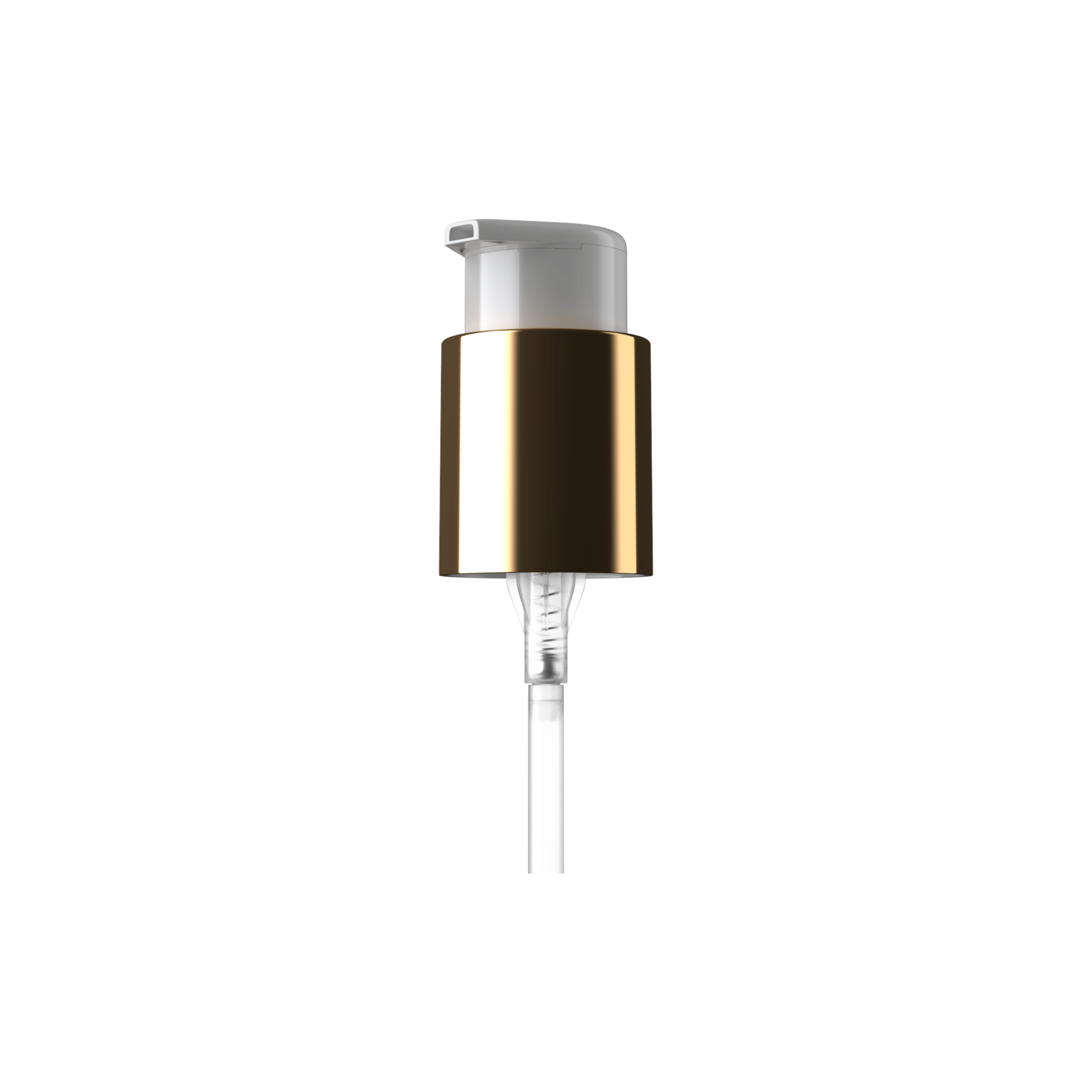 24-410 Black PP Slim Serum/Treatment Pump, 0.25cc Dosage with Gold Metallic Collar & Twist Lock