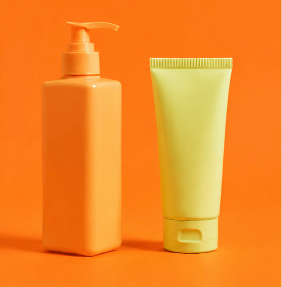 Squeeze tube and pump bottle packaging for lotion and liquid products