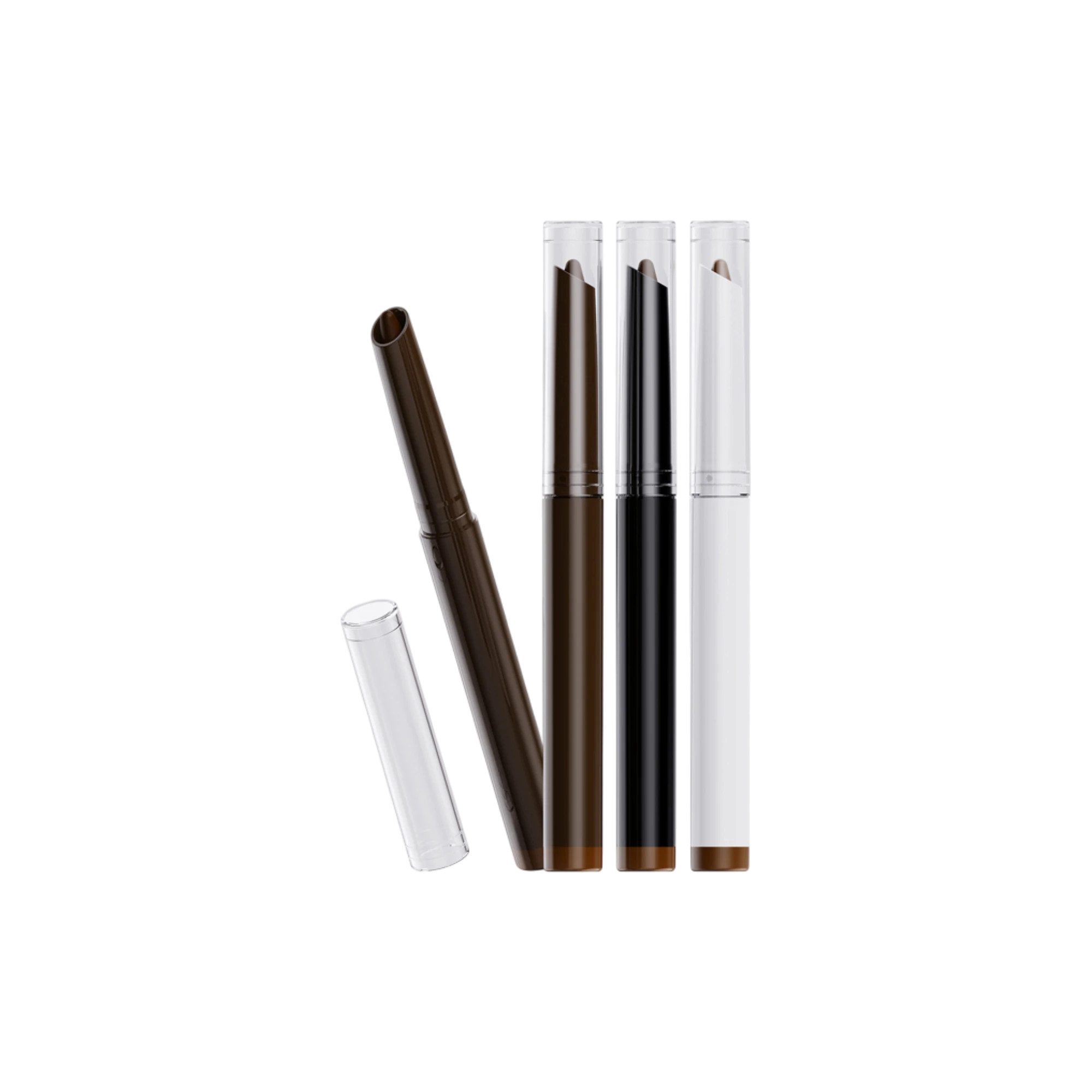 1.5g ABS Cylindrical Twist-Up Slim Pencil with 7mm Cup, Angled Tip and Clear Overcap