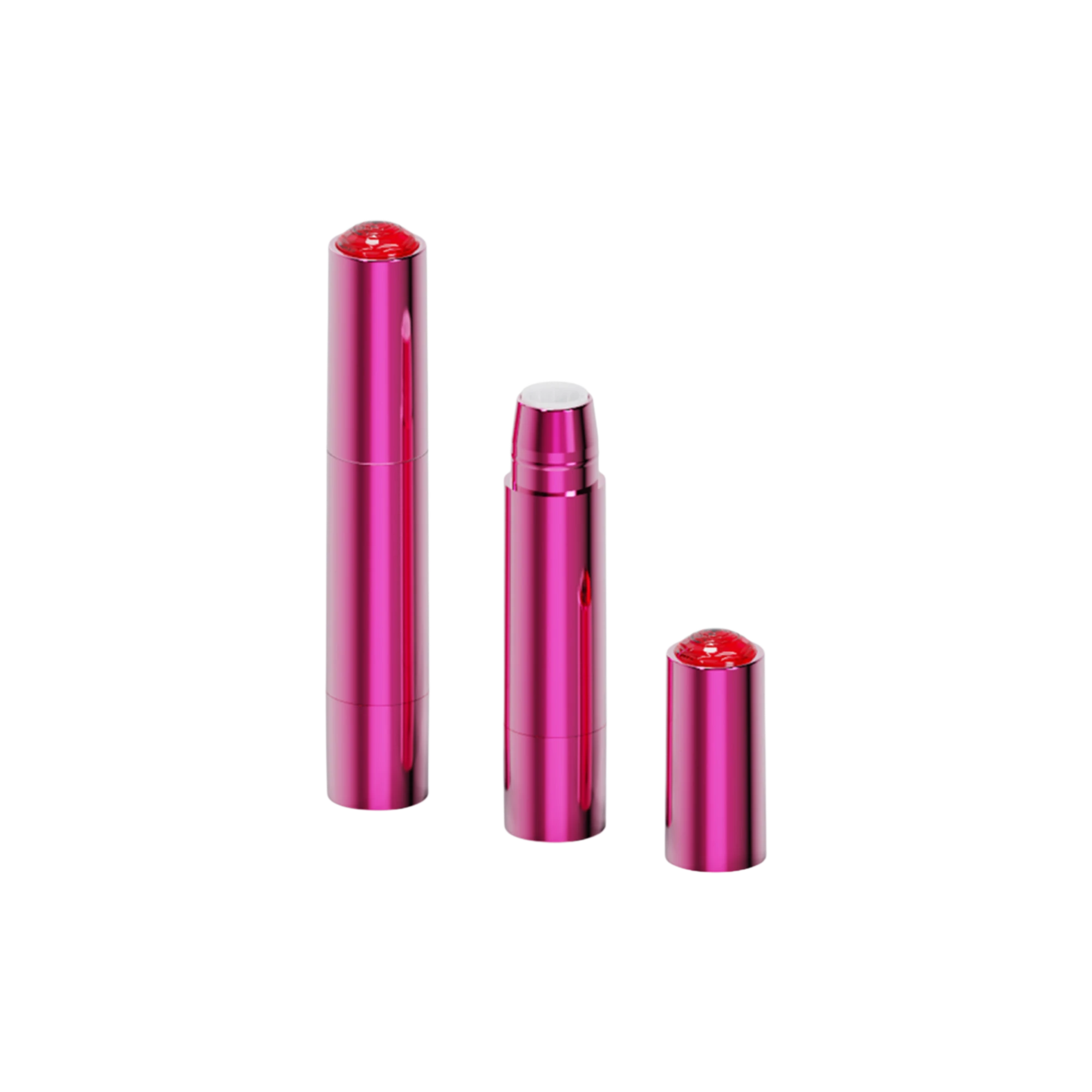 3.3g ABS Twist-Up Cylinder Chubby Stick with 10.5mm Bullet and Decorative Gem Overcap
